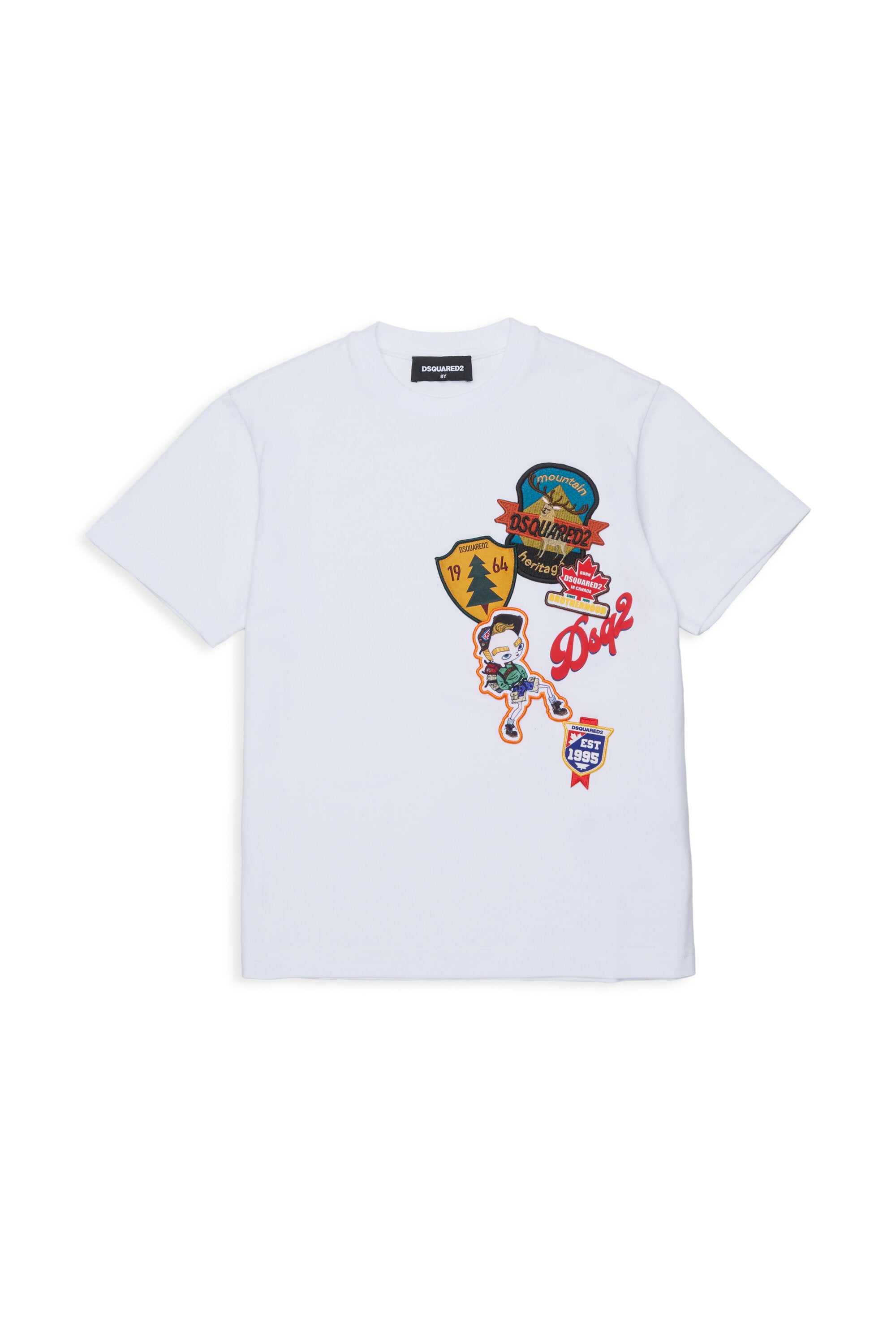 T-shirt with logo and applied patch