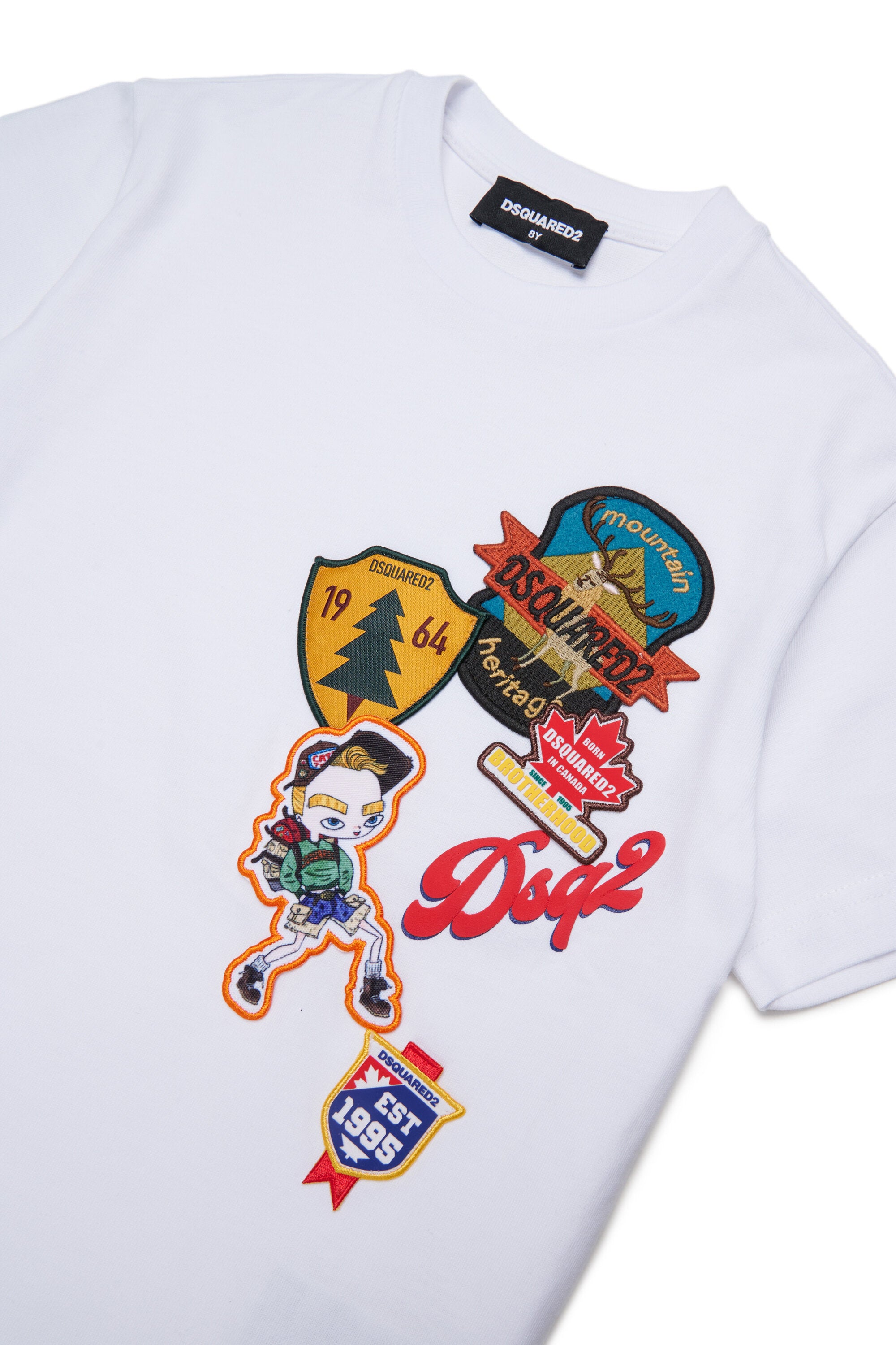 T-shirt with logo and applied patch