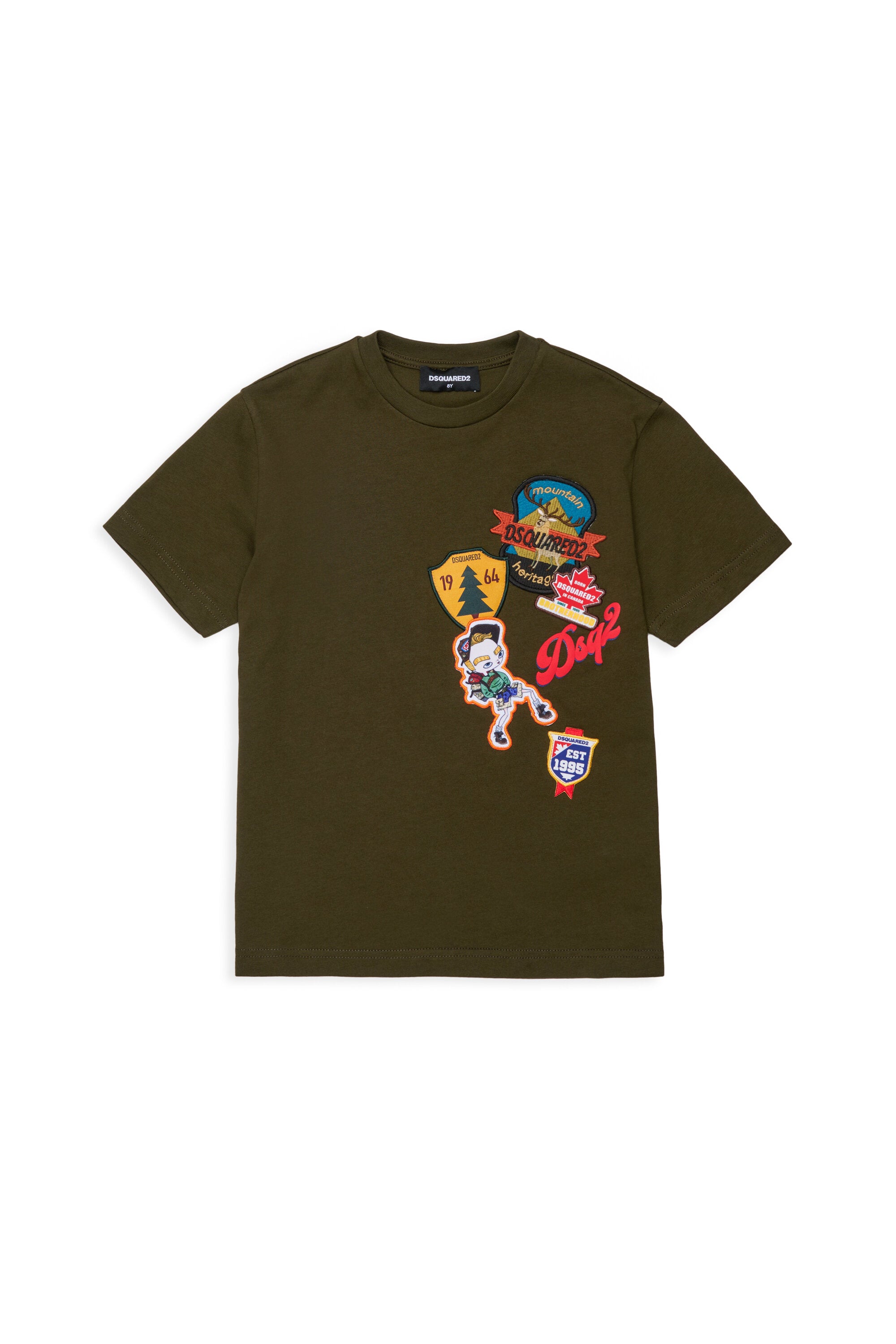 T-shirt with logo and applied patch