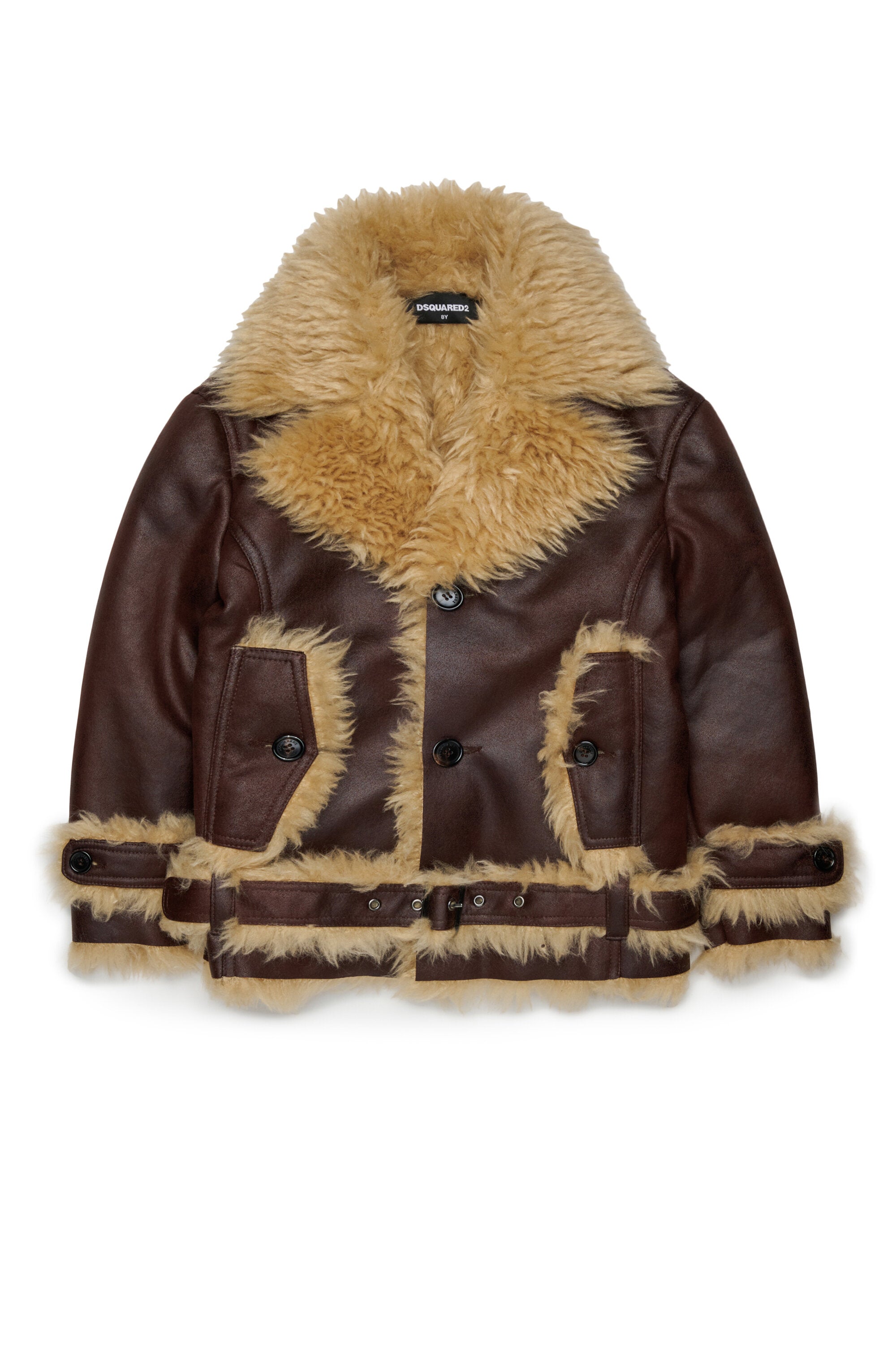 Biker jacket with faux fur details