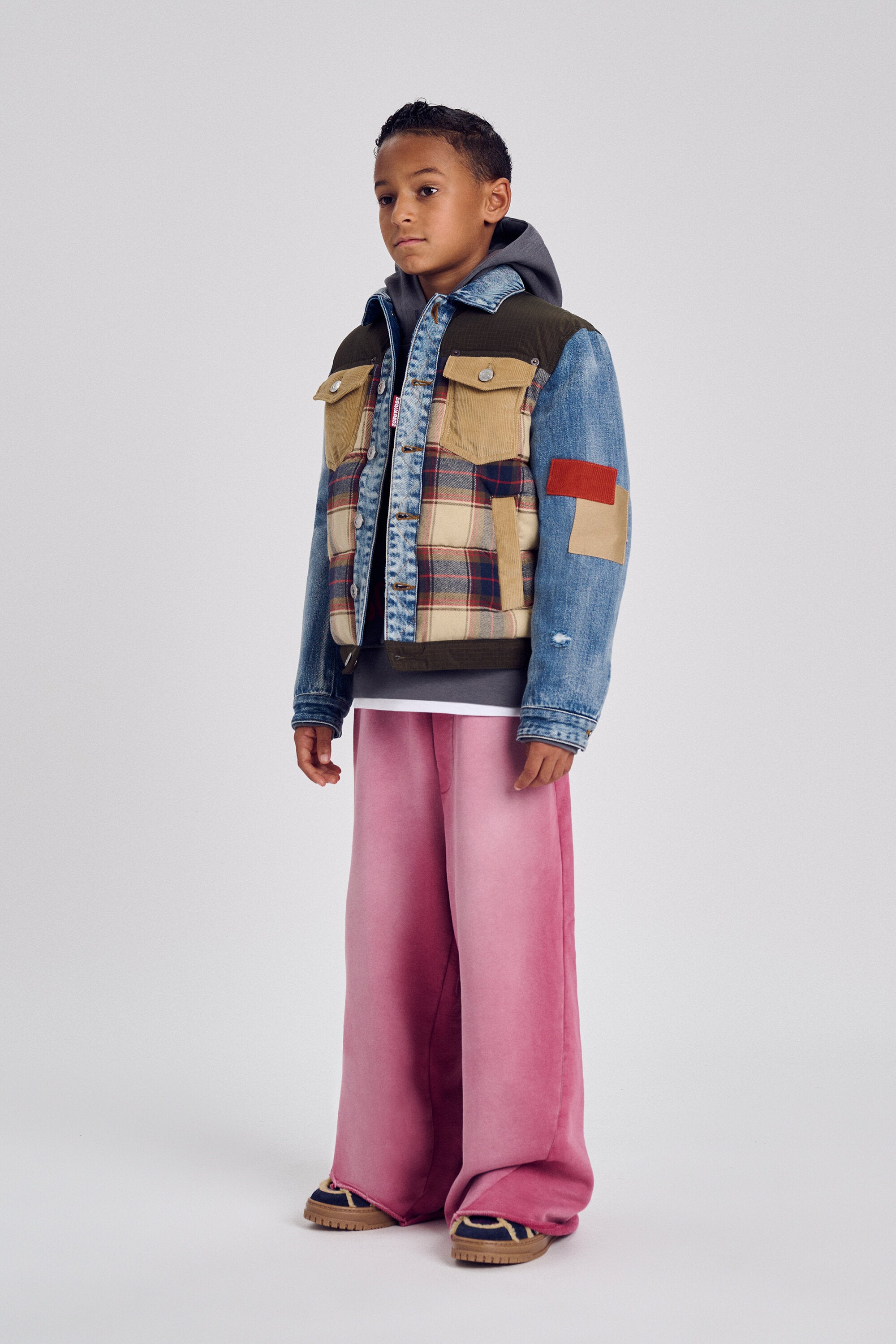Workwear patchwork jacket with logo
