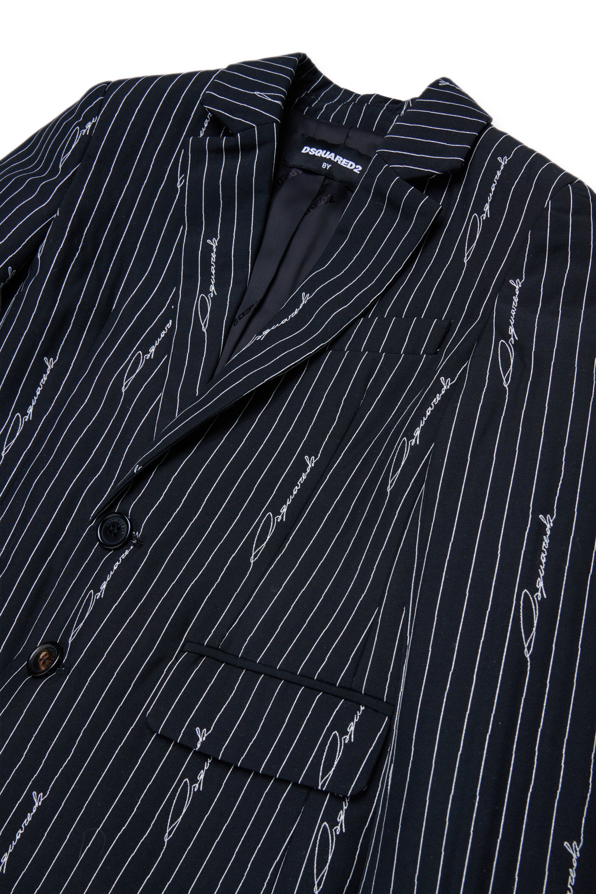Pinstripe blazer with allover logo