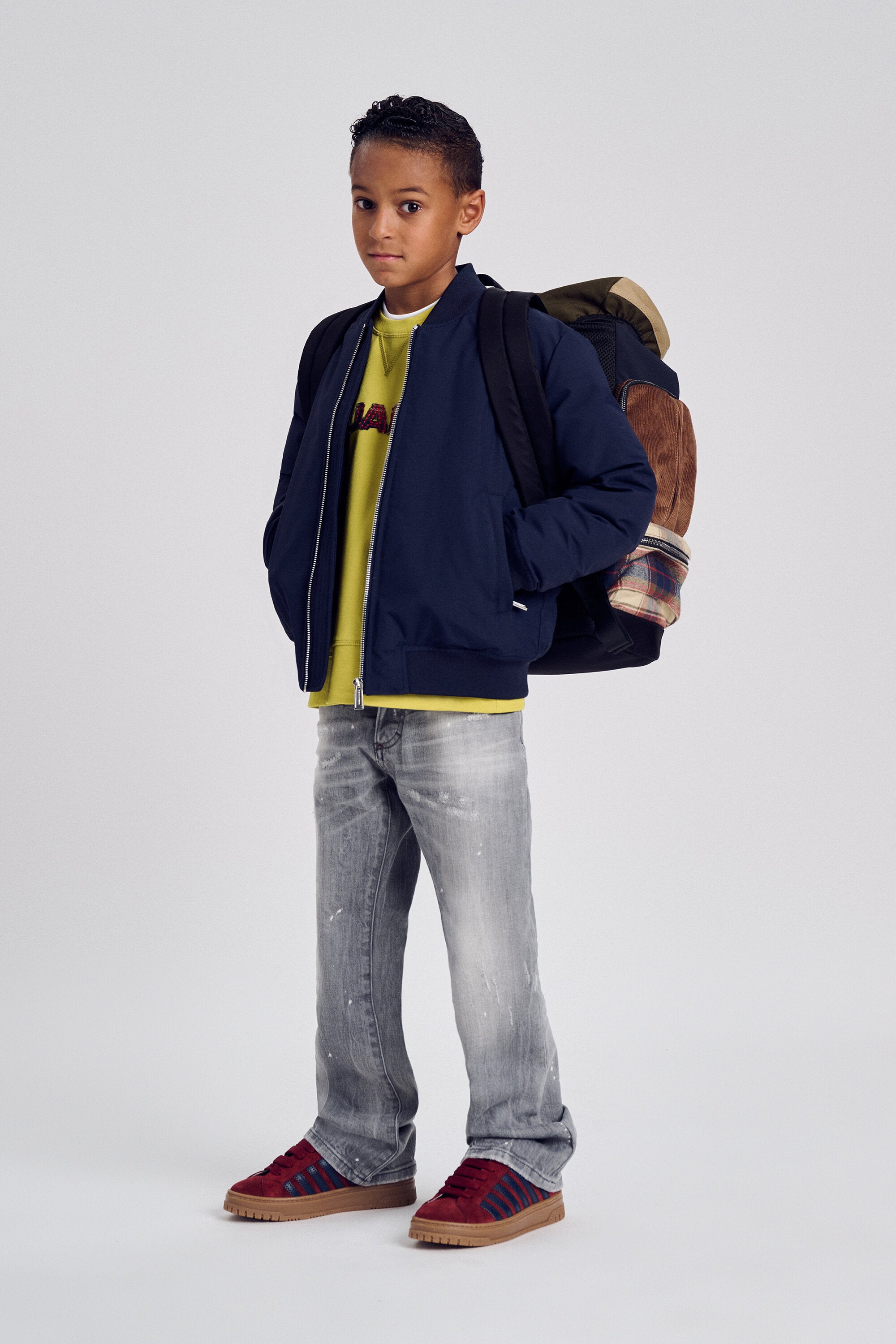 Padded jacket with printed logo