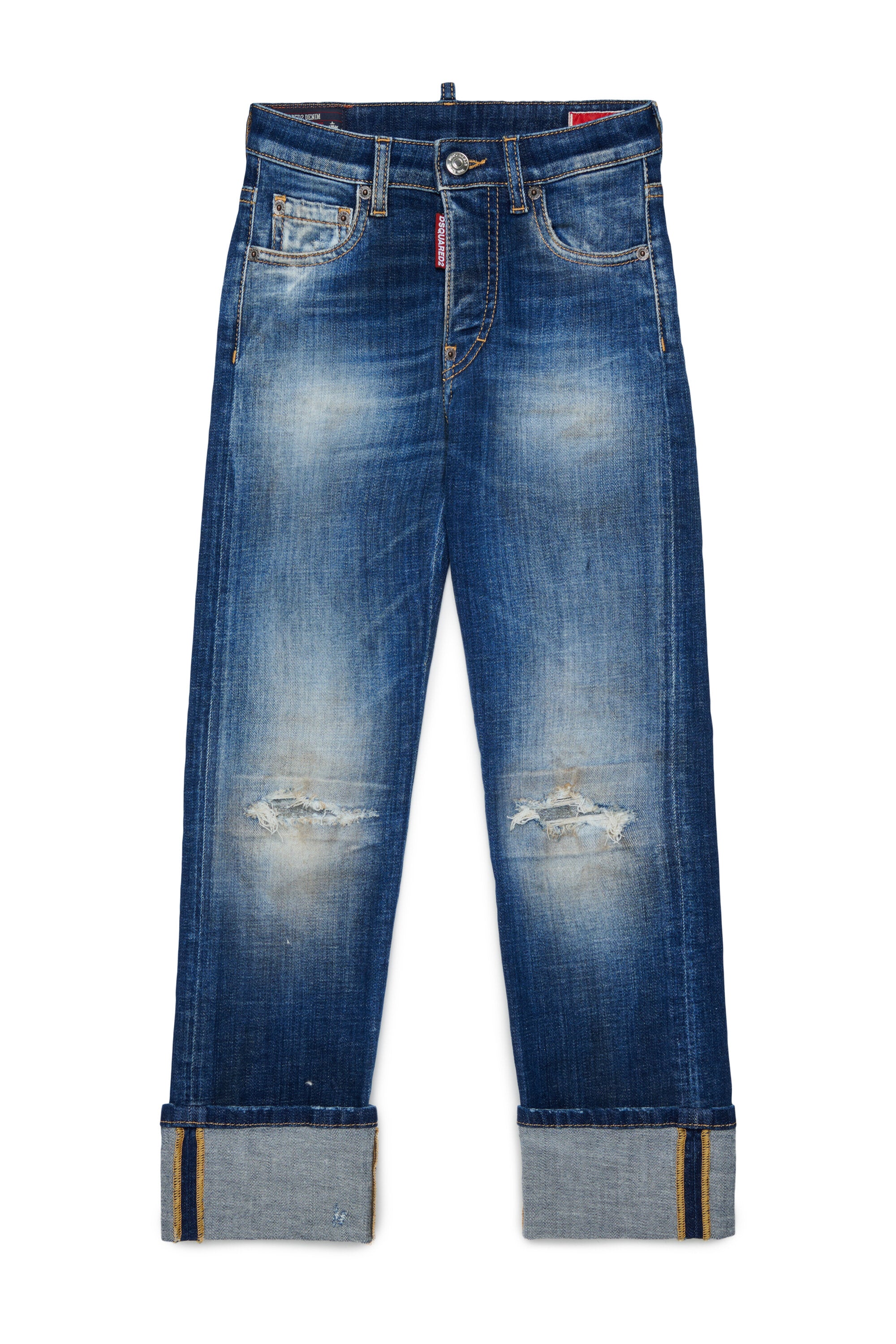 Straight-leg jeans in medium blue wash - Tomboy