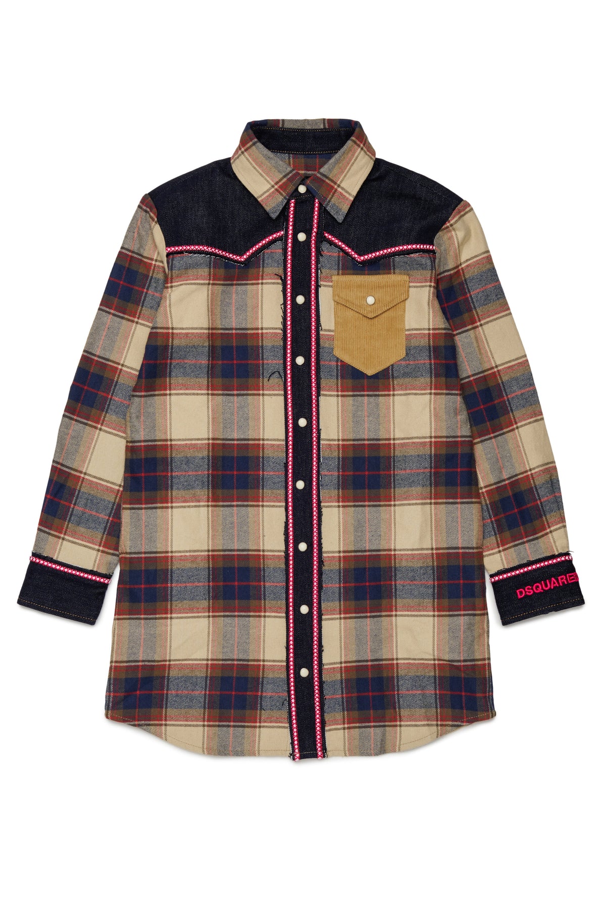 Checked shirt dress
