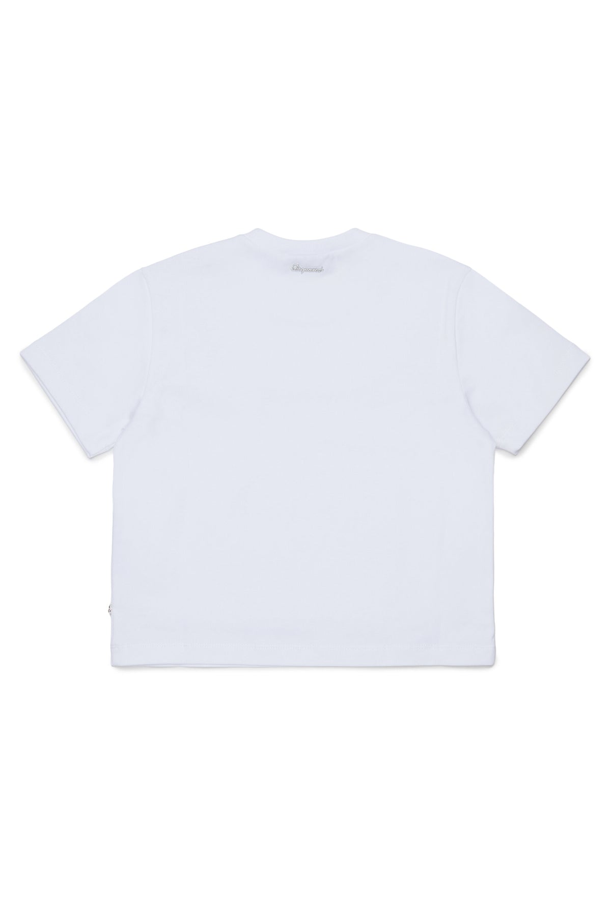 T-shirt with jewel appliqués and logo