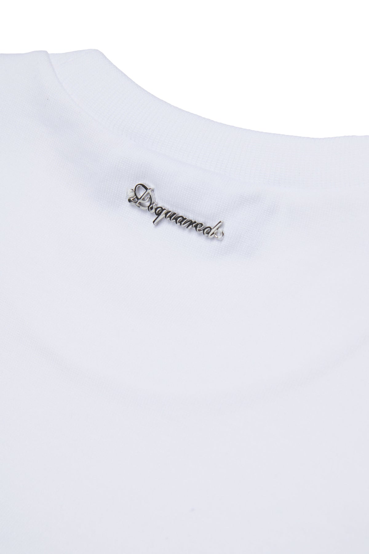 T-shirt with jewel appliqués and logo