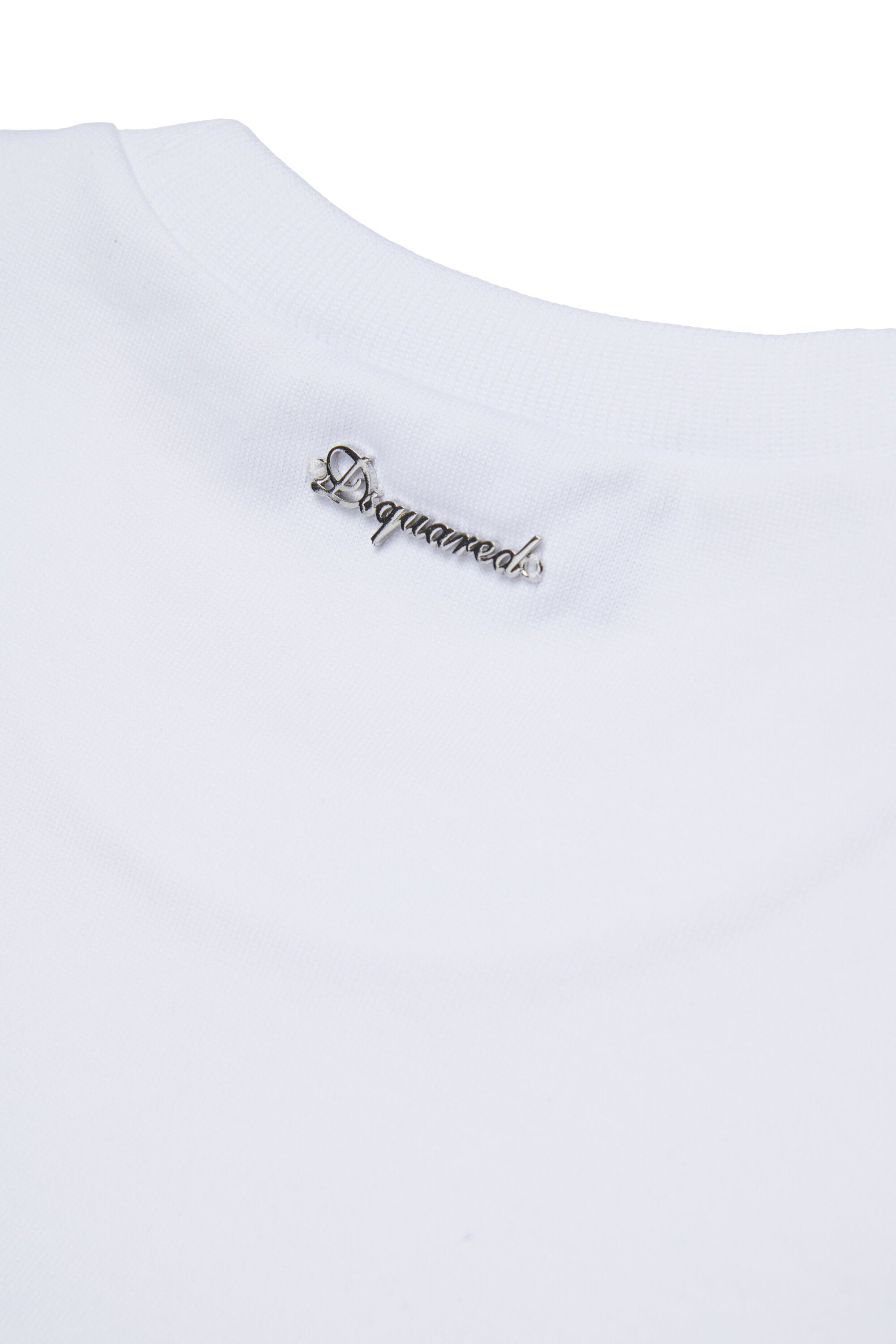 T-shirt with jewel appliqués and logo