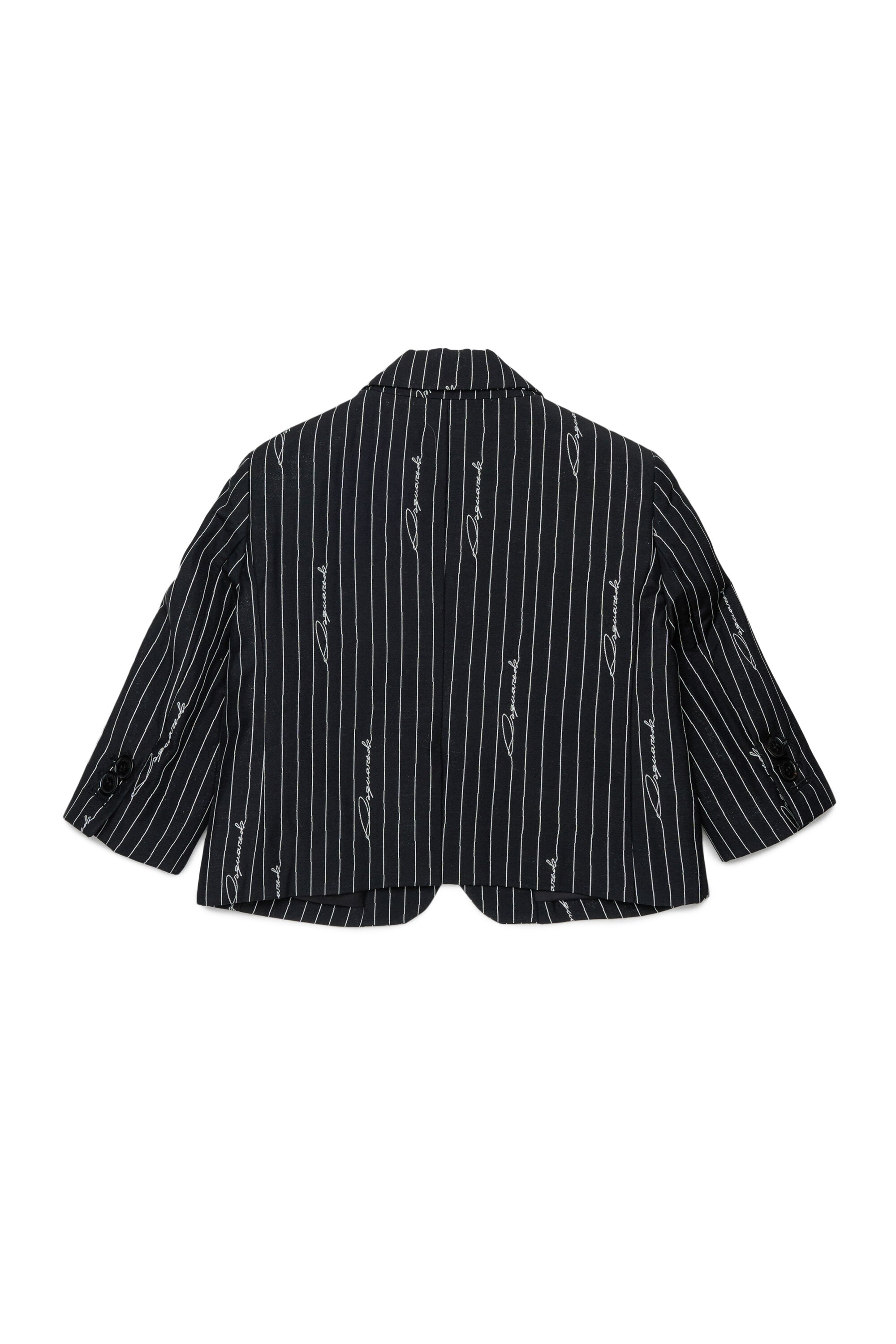 Pinstripe jacket with allover logo