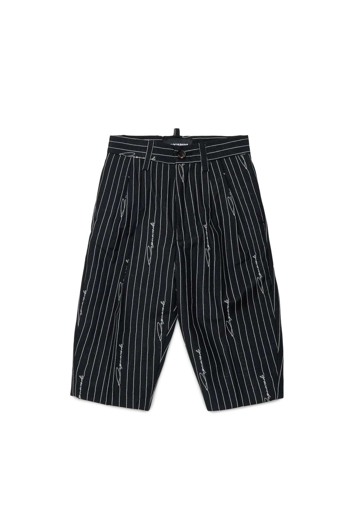 Pinstriped formal pants with pleats