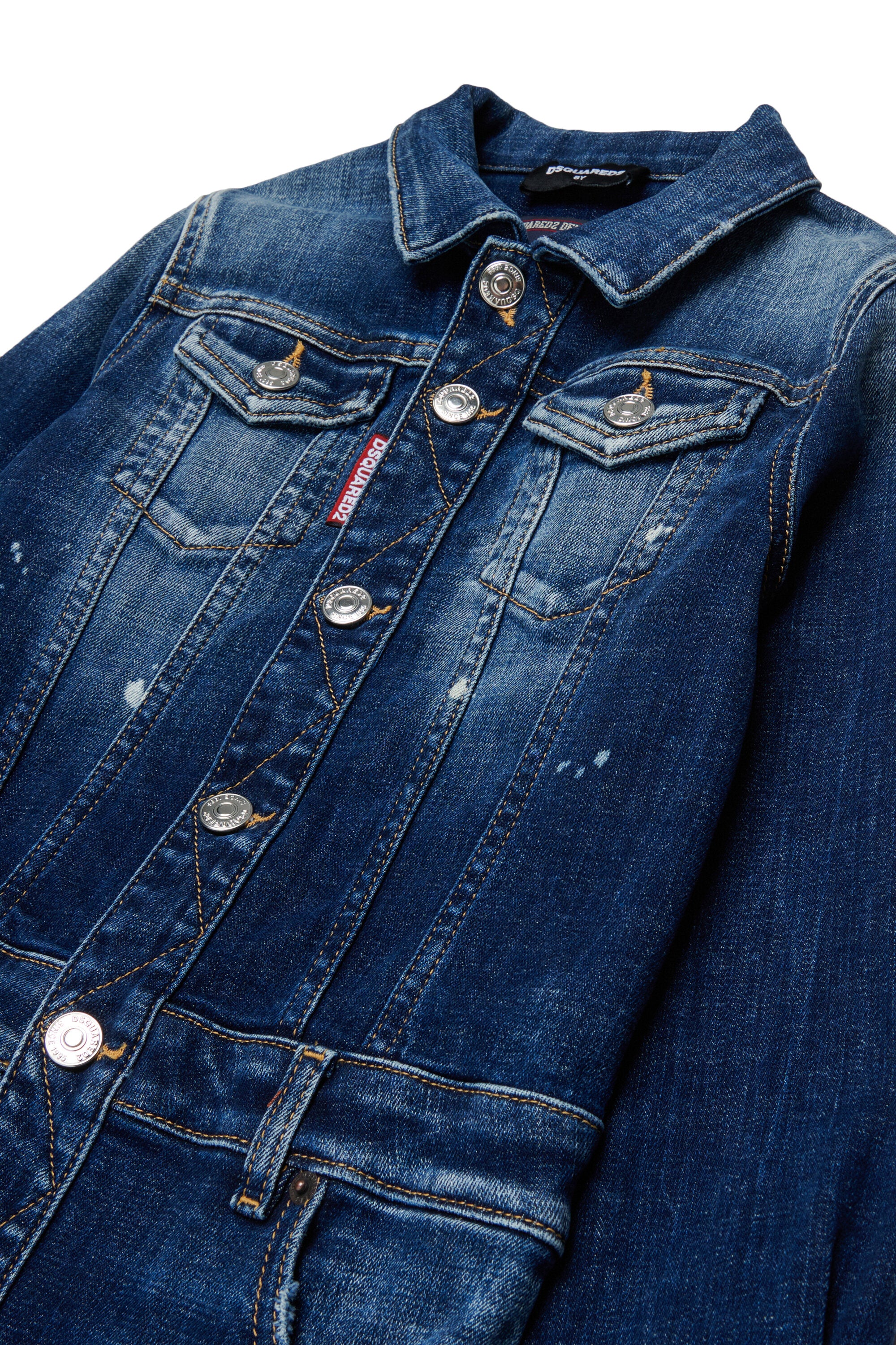 Denim dress with used effect