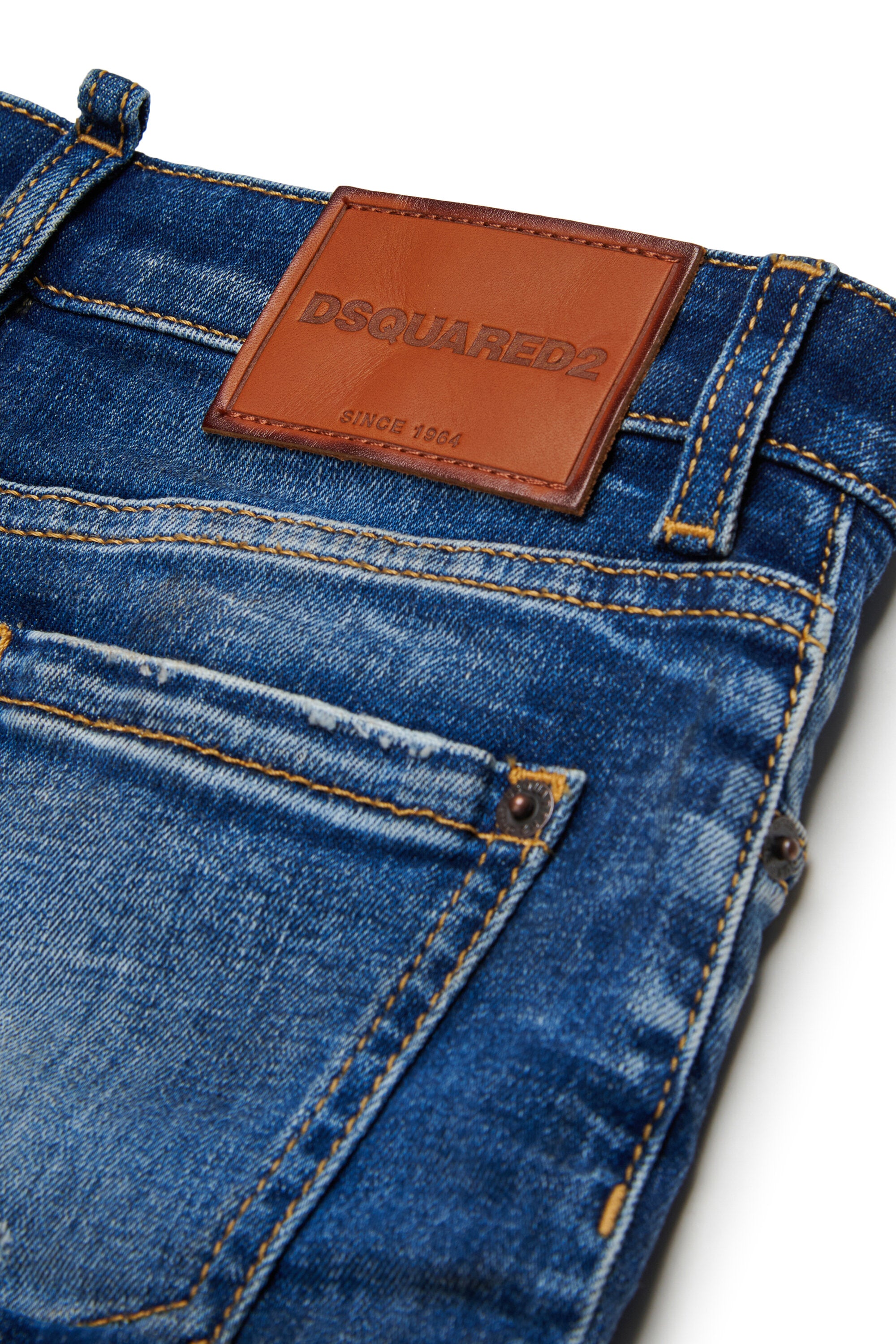 Denim mini skirt with turn-up hem