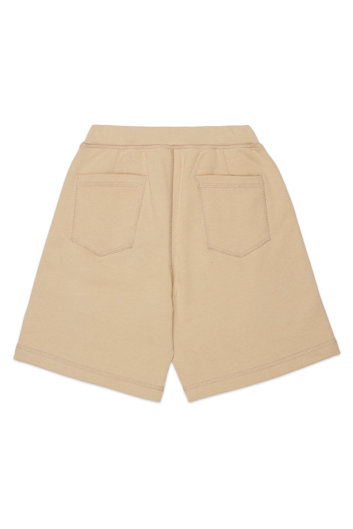 Fleece shorts with printed drawstring