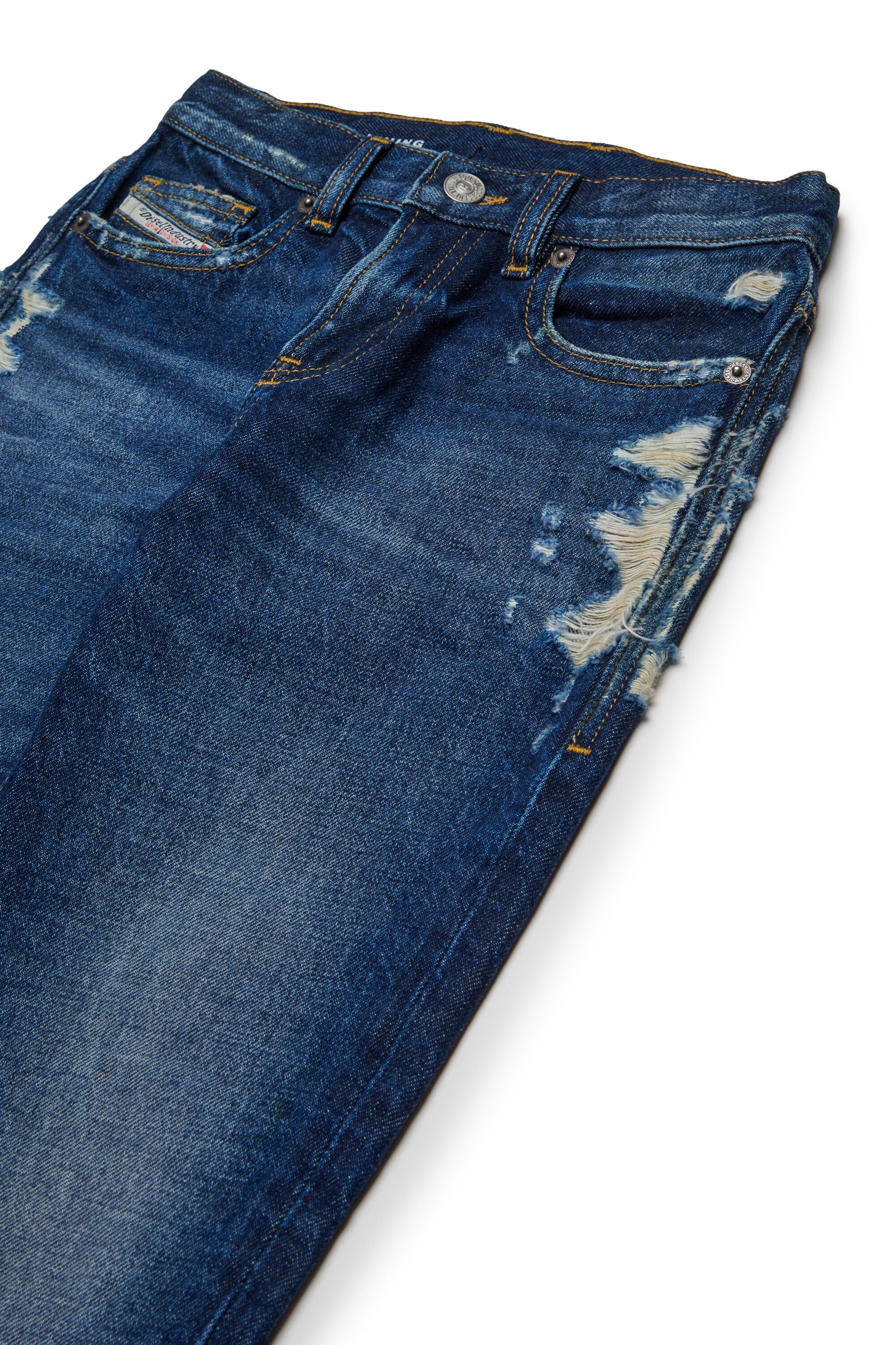 Regular dark blue jeans with a destroyed effect - 2020 D-Viker