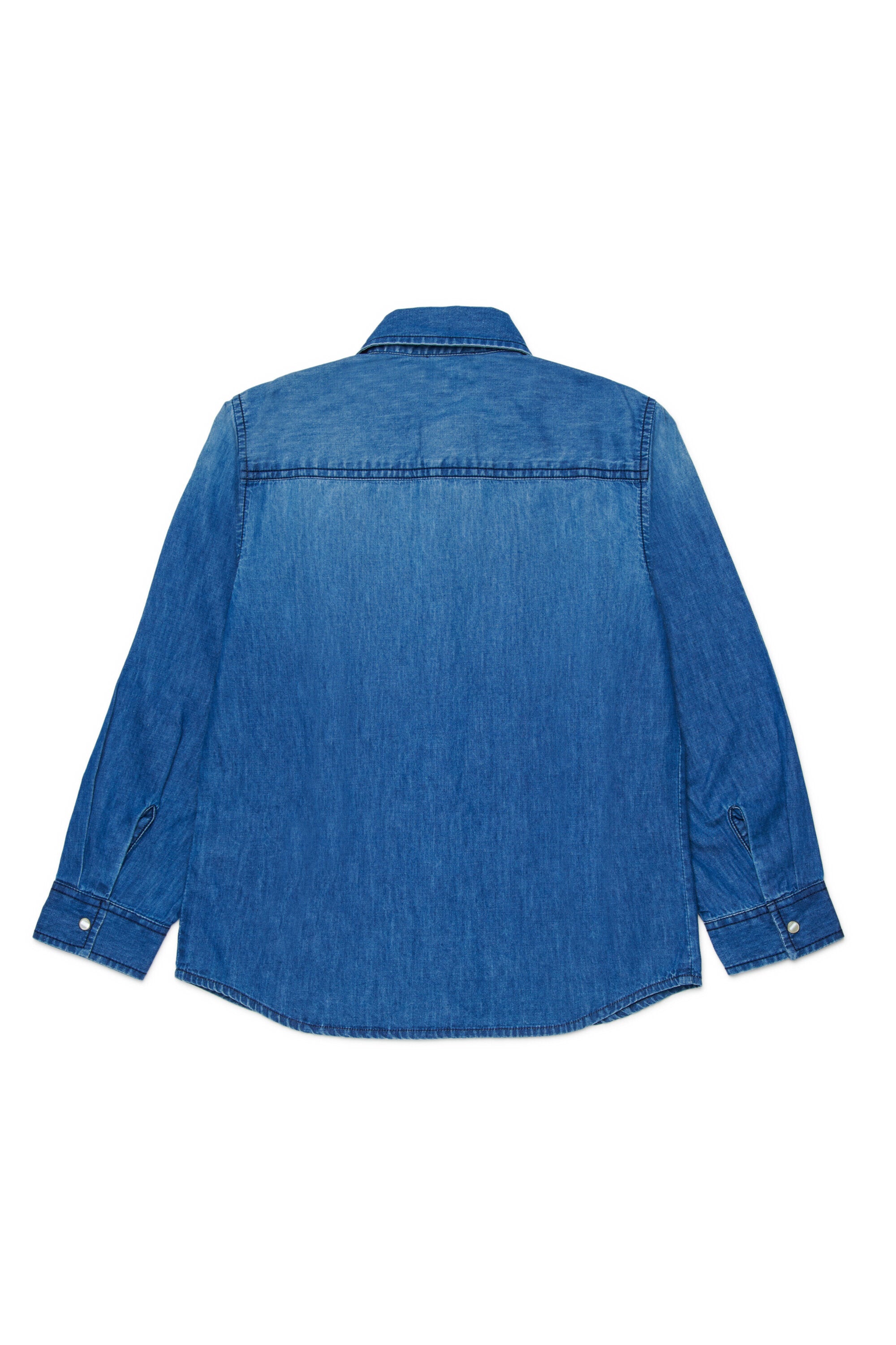Long-sleeve denim shirt with logo