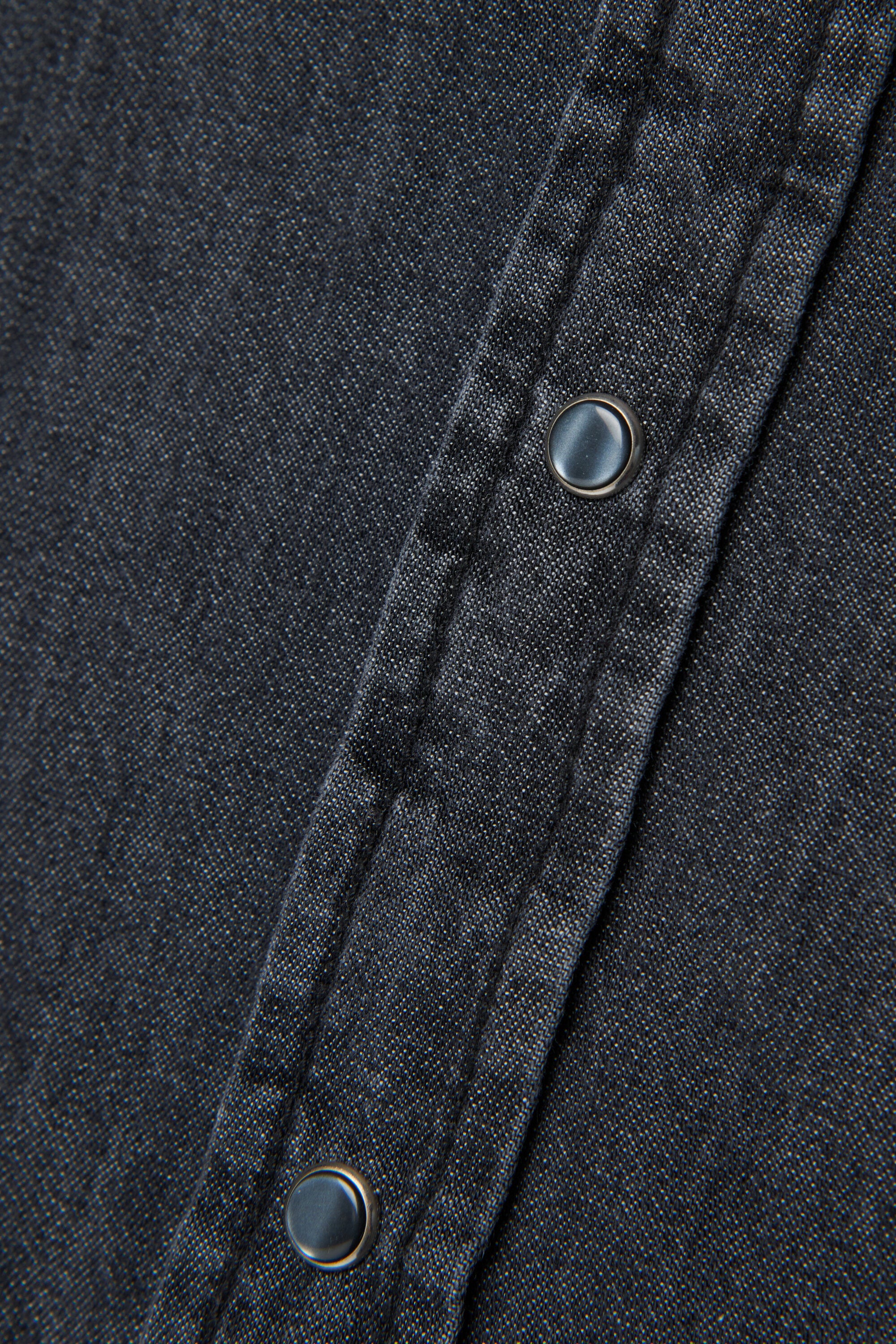 Denim shirt with long sleeves and logo