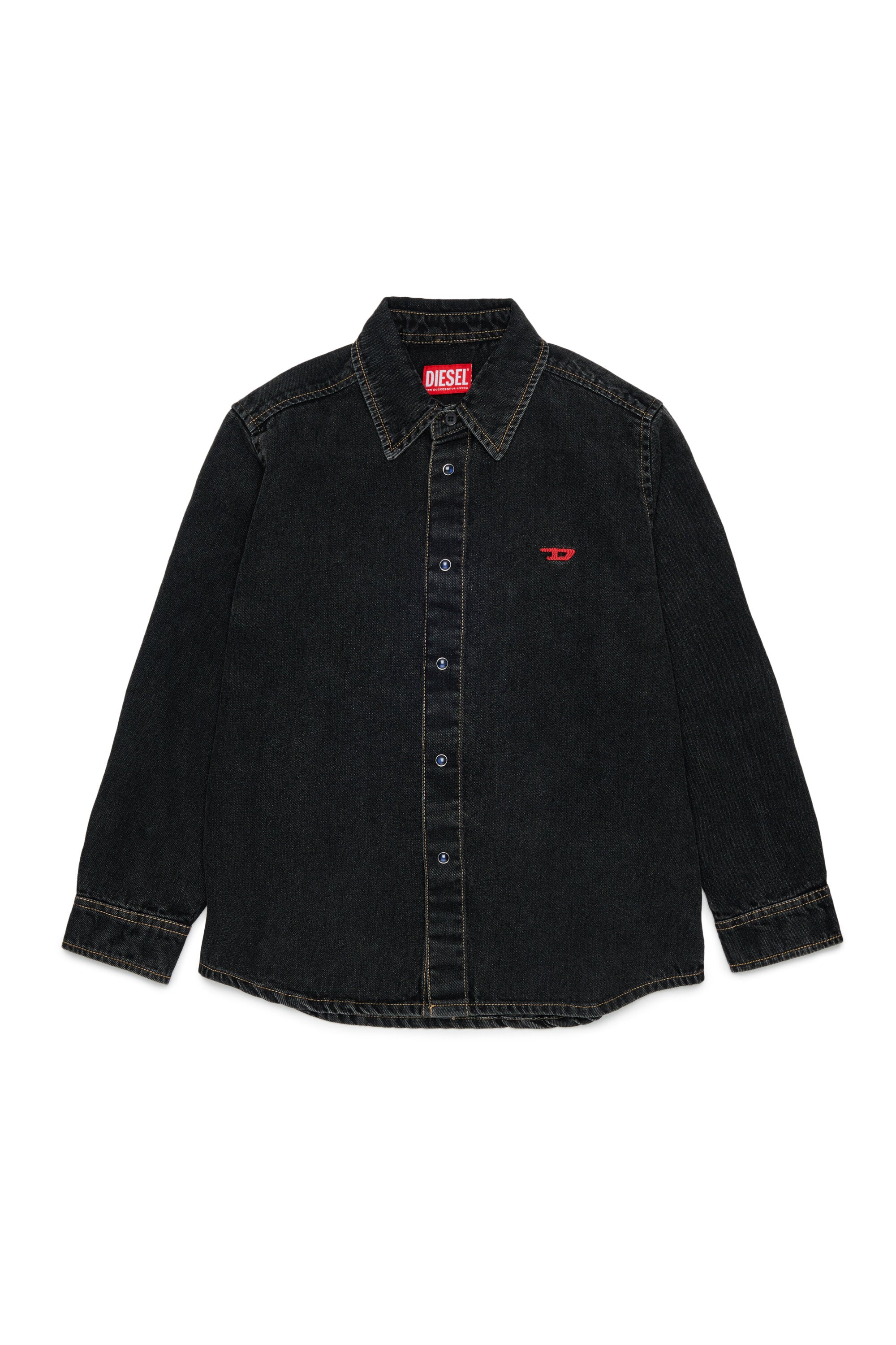 Denim shirt with logo