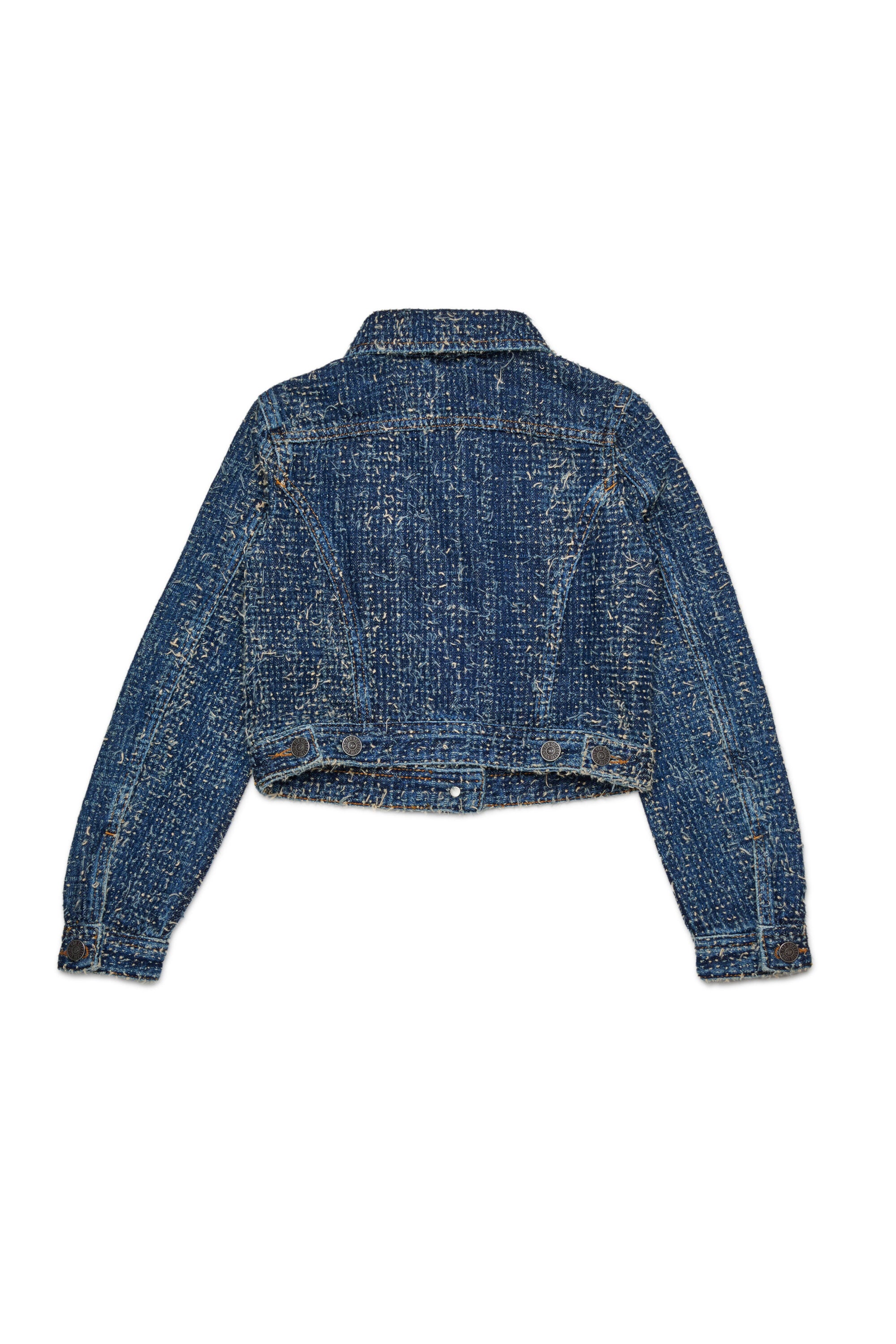 Jeans jacket with bouclé effect