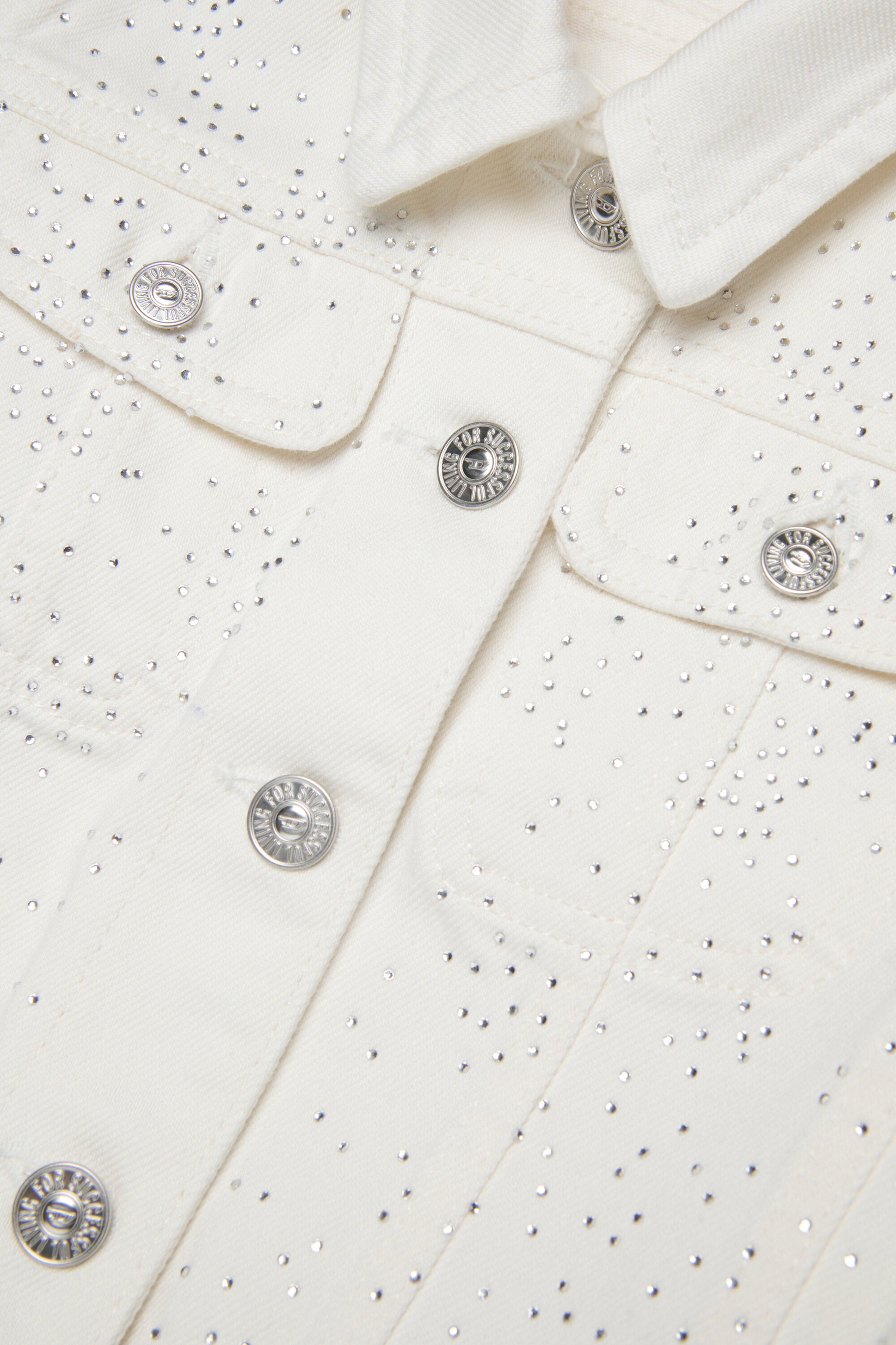 Denim jacket with allover micro studs