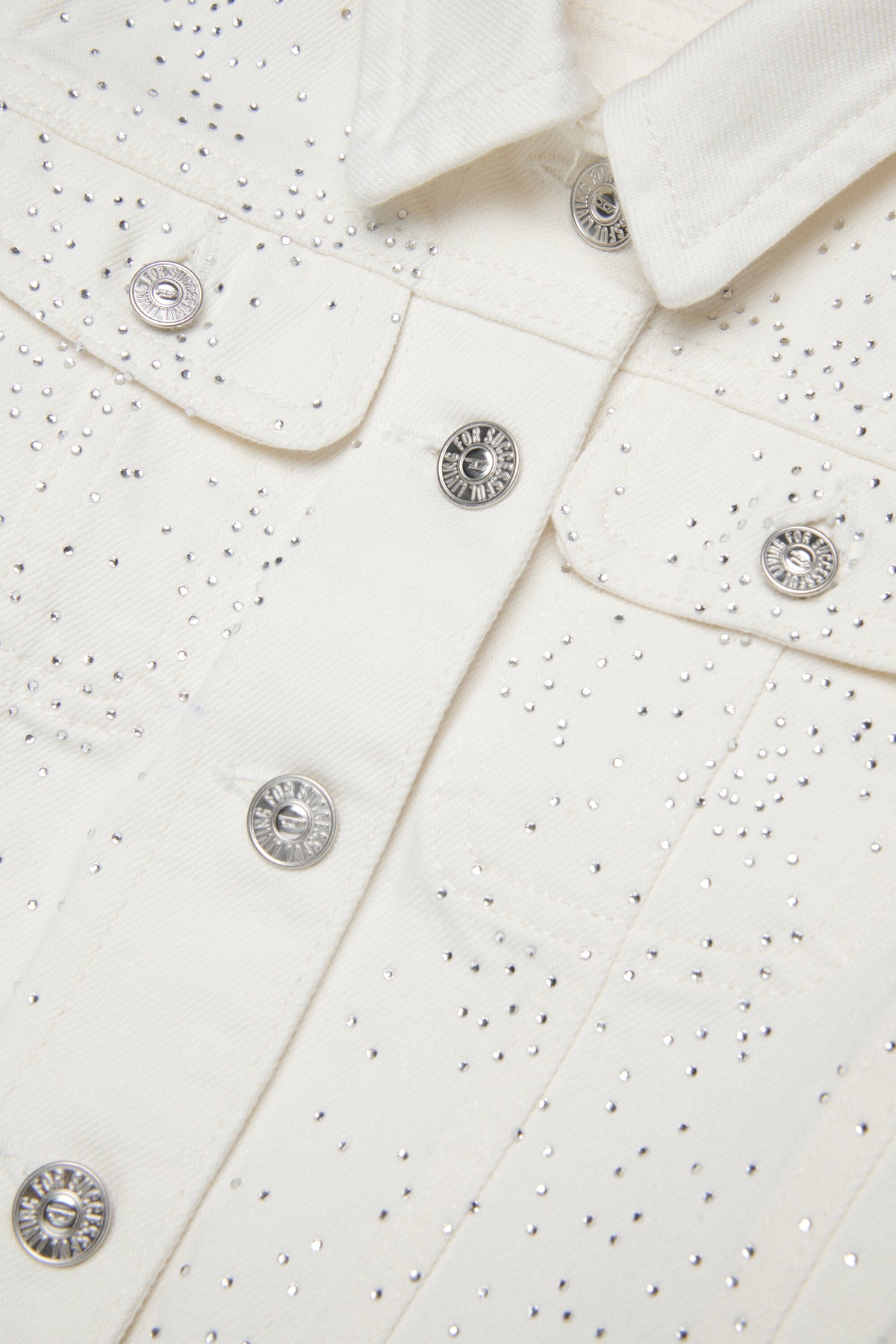 Denim jacket with allover micro studs