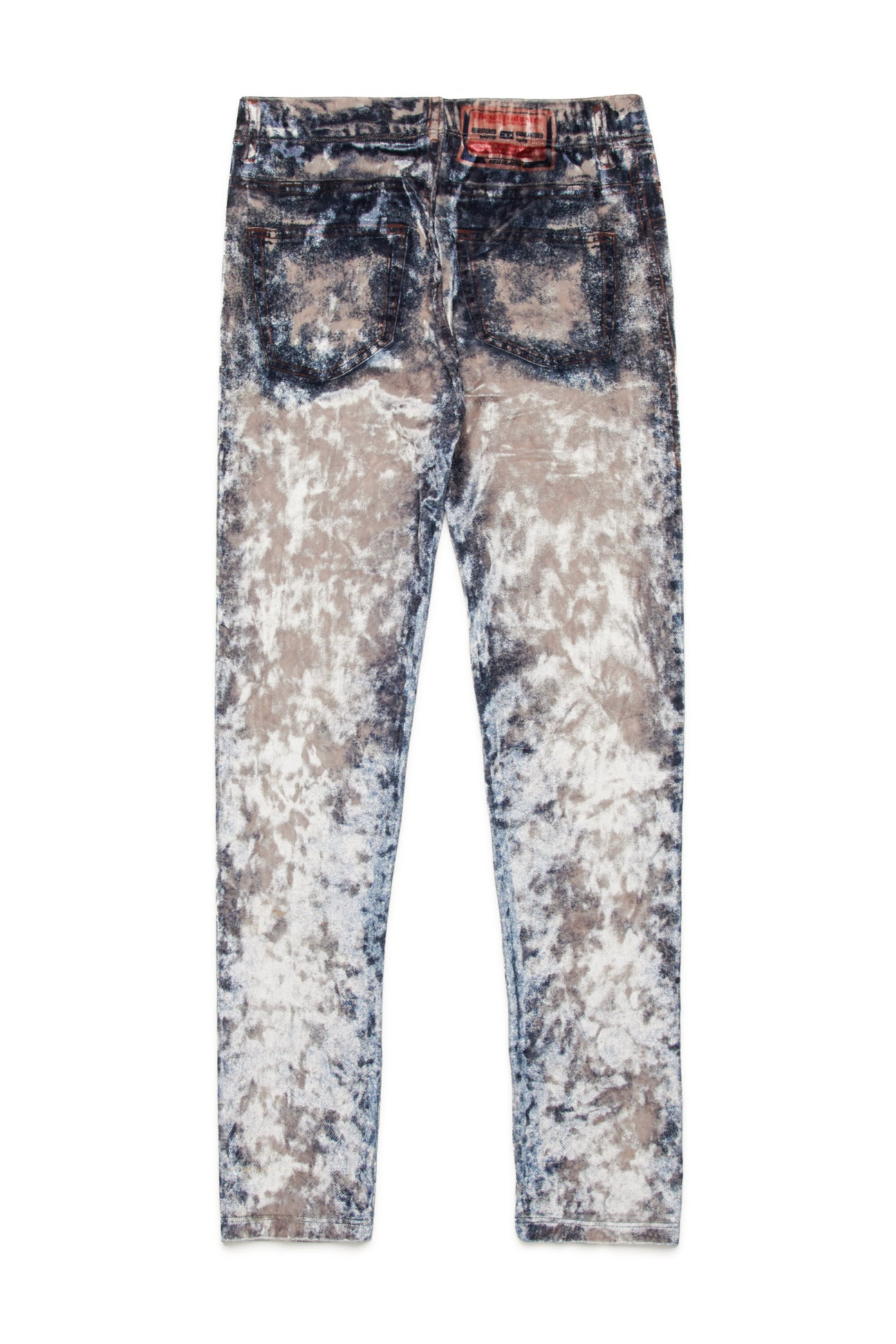 Chenille trousers with denim print Chenille trousers with denim print