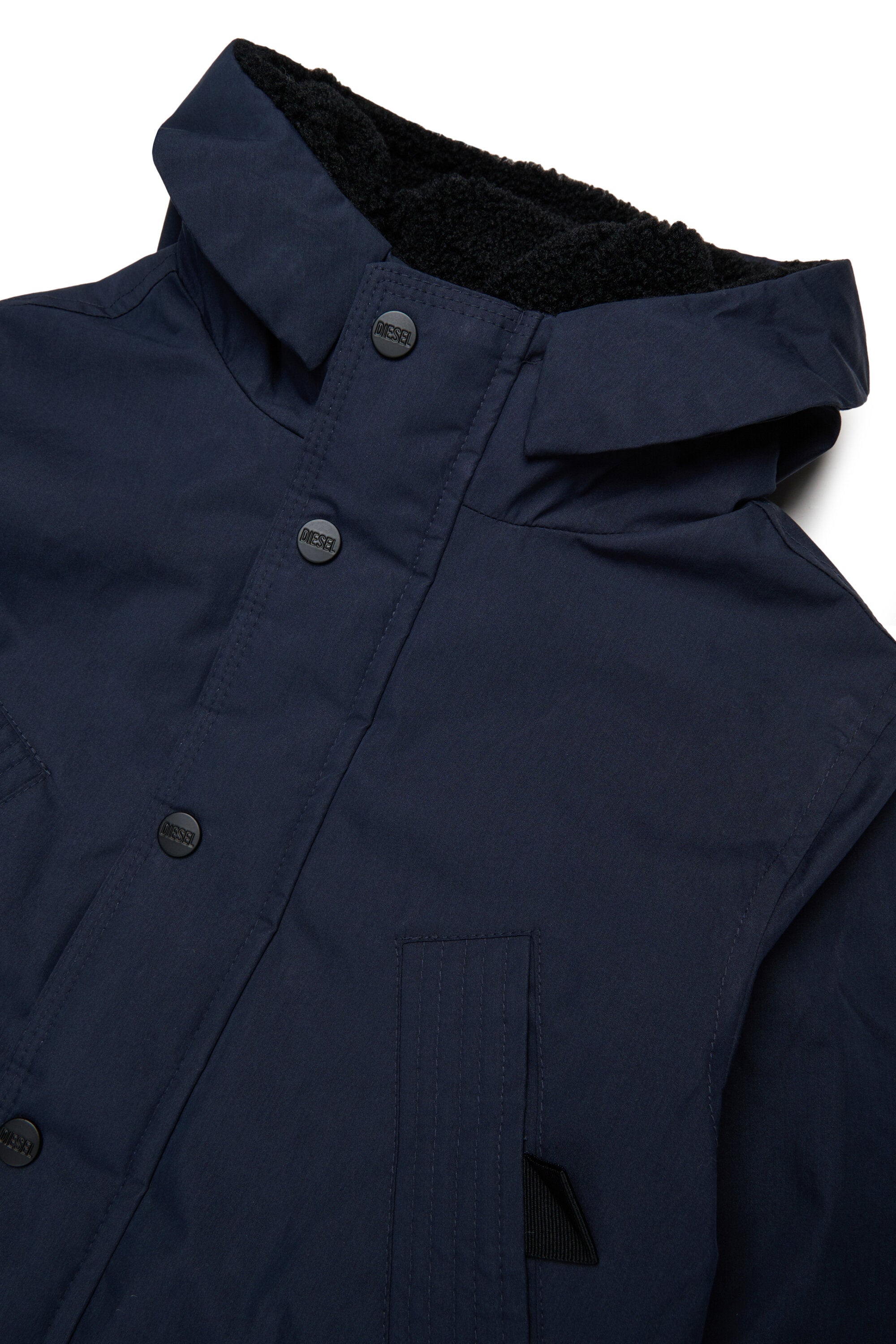 Long padded jacket with front pockets