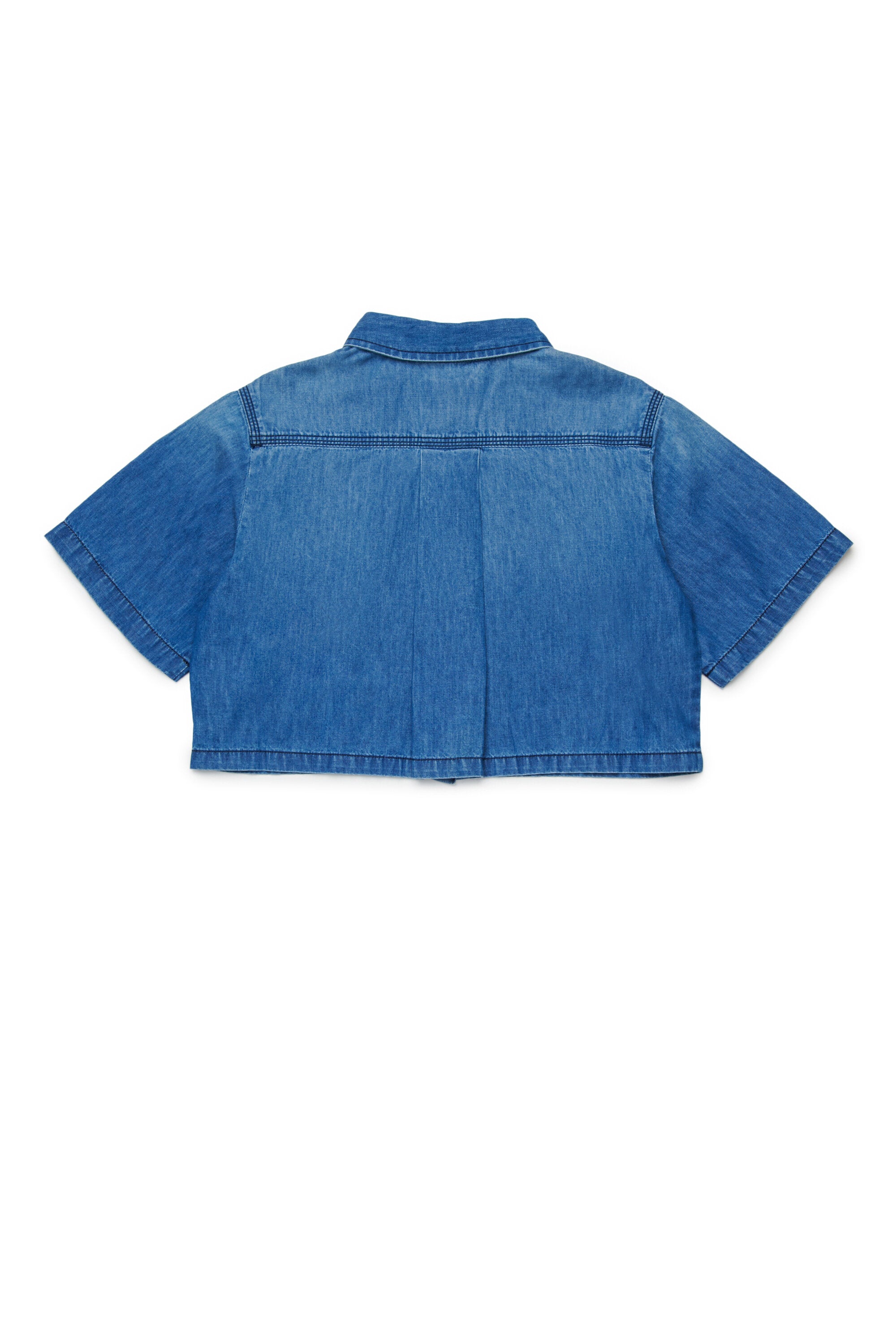 Short-sleeve denim shirt