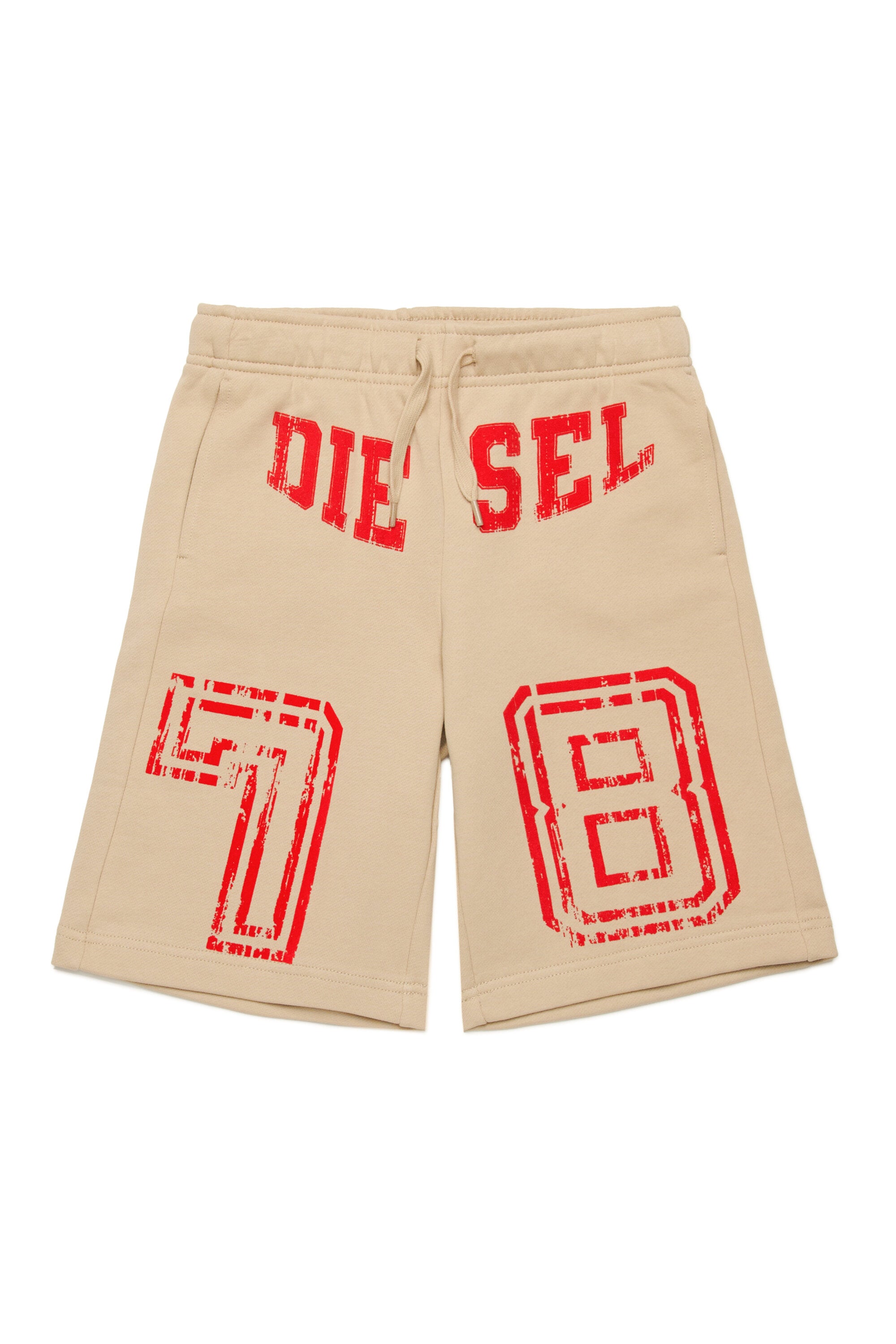 Fleece shorts with college graphics