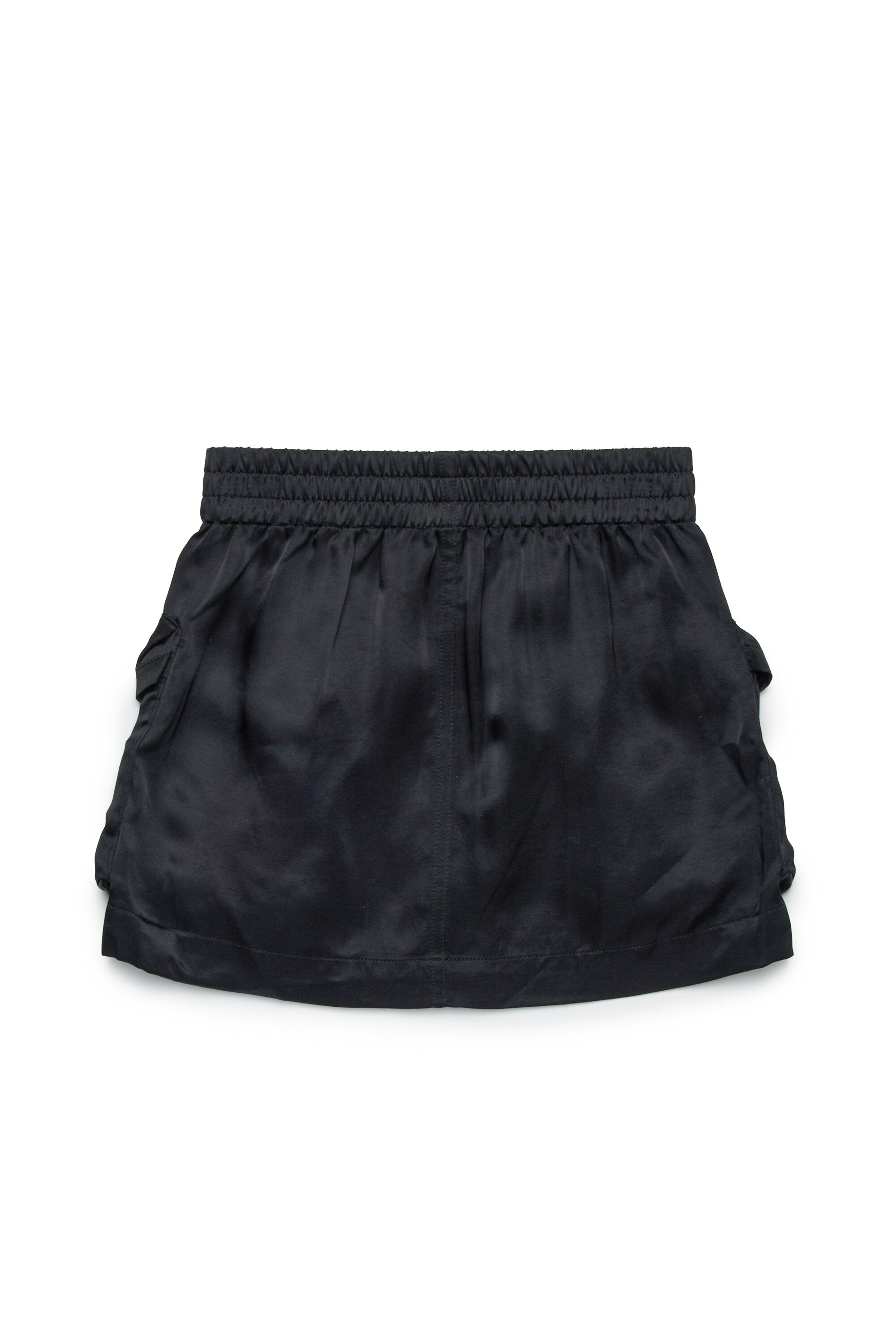 Utility-style satin skirt