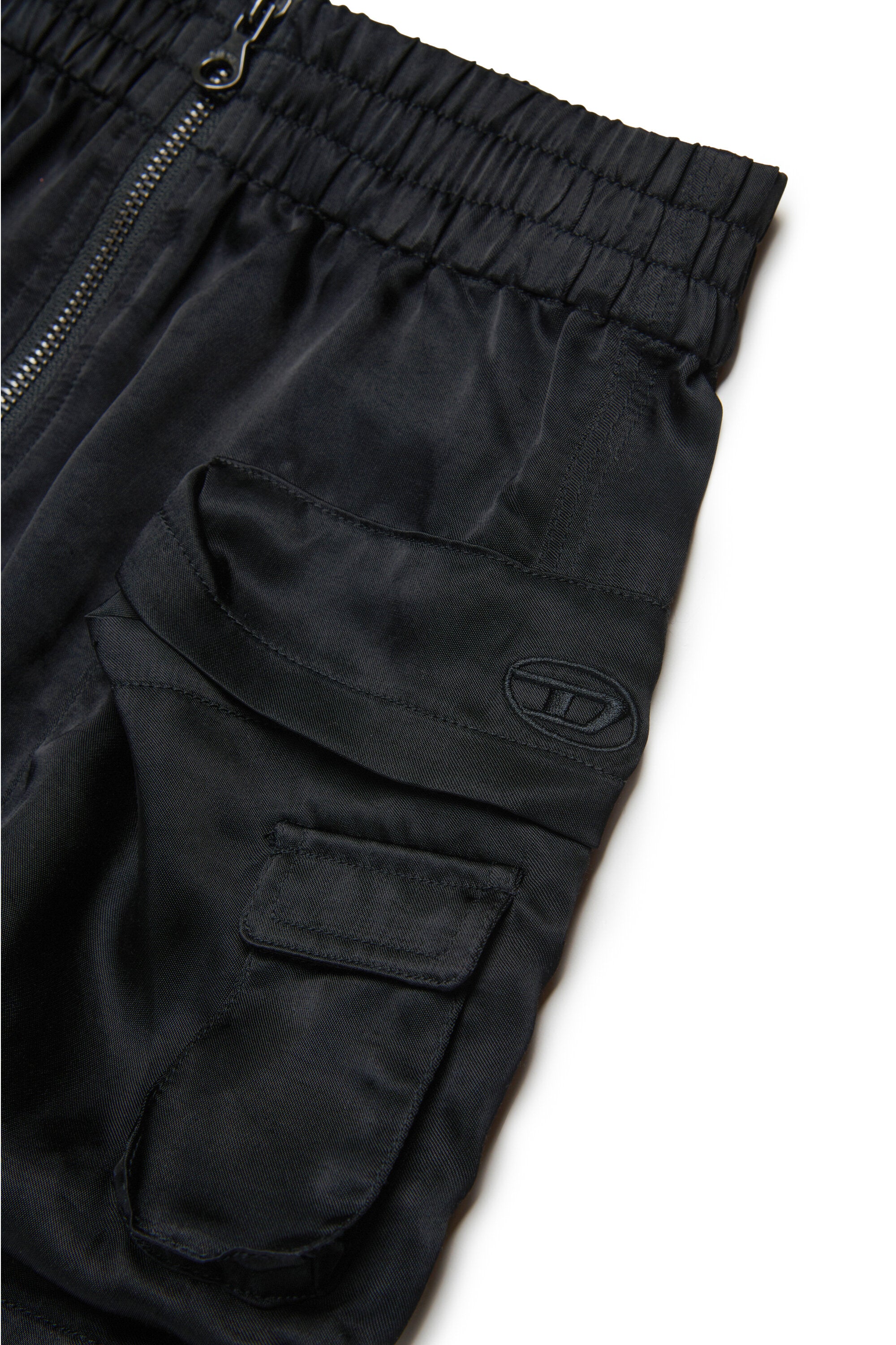 Utility-style satin skirt