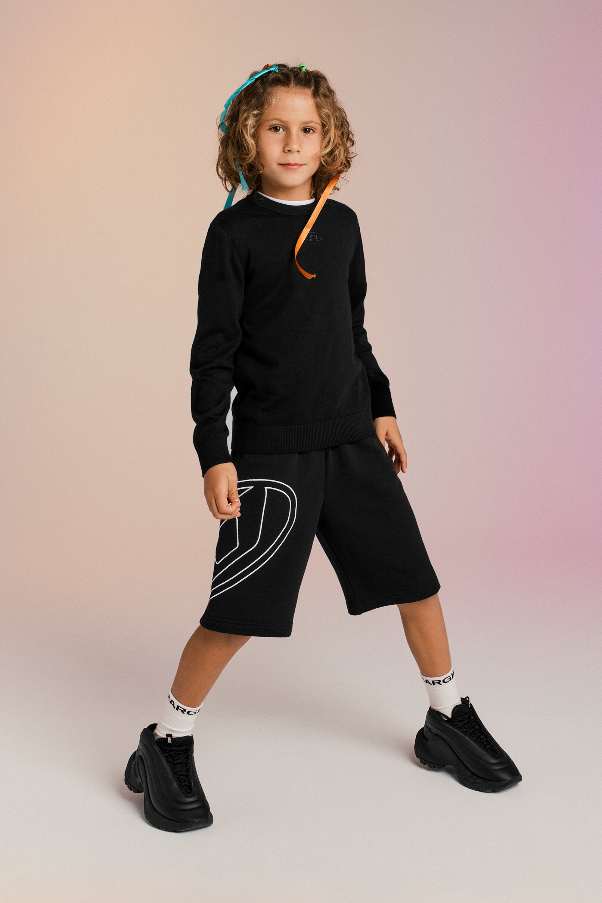 Fleece shorts with maxi Oval D logo