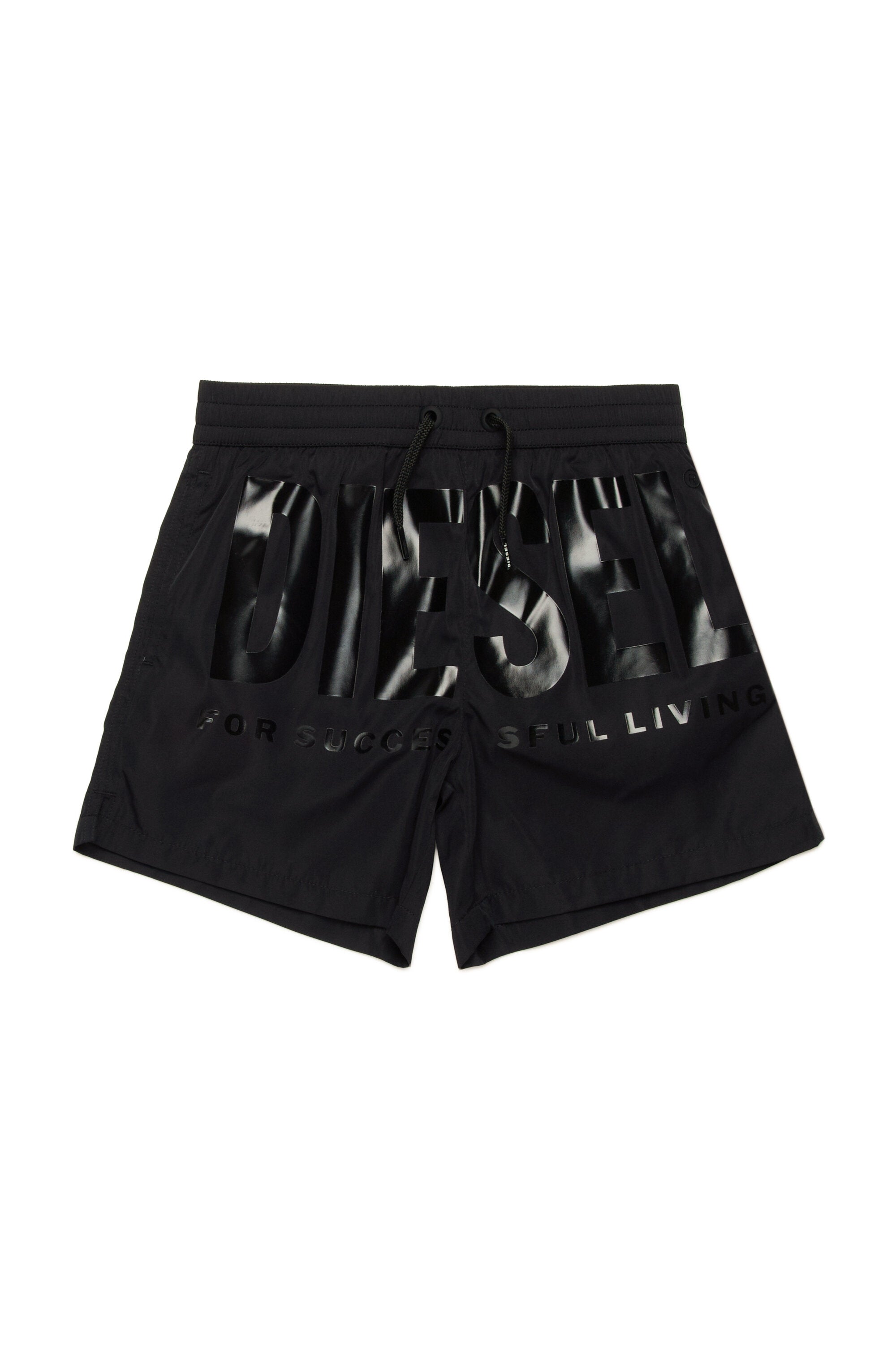 Boxer swimsuit with institutional logo