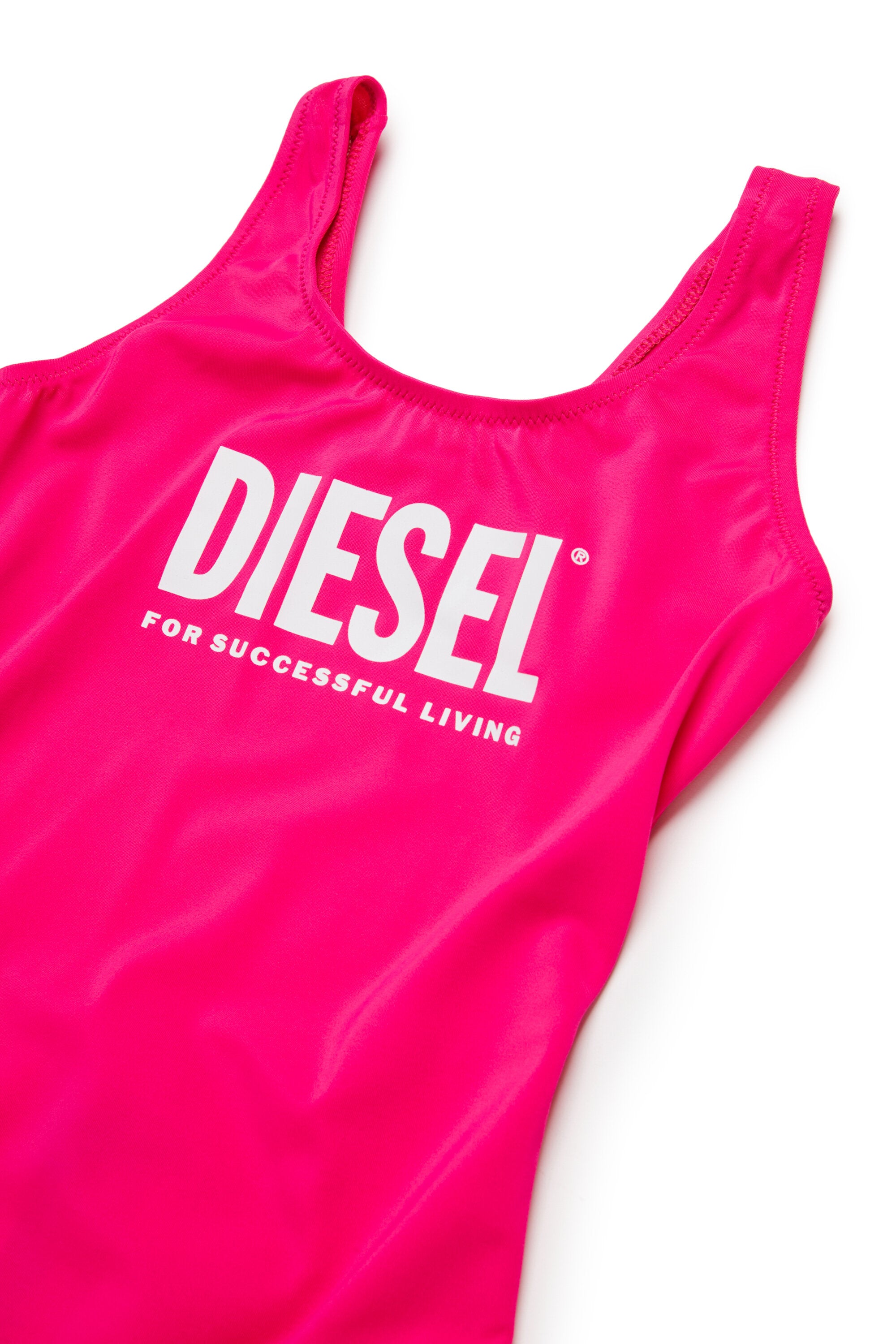 One-piece swimsuit with institutional logo