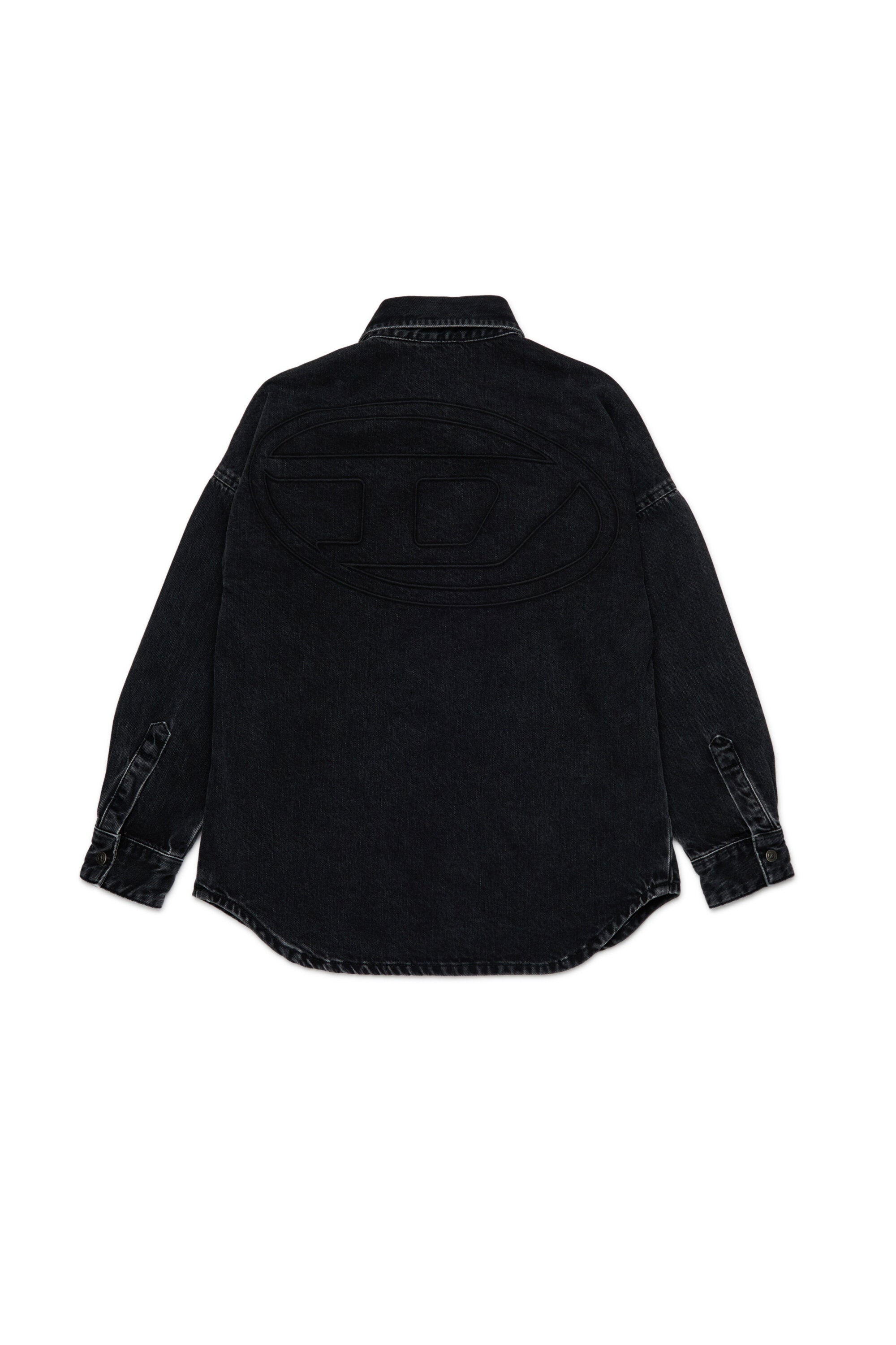 Black denim shirt with Oval D maxi logo