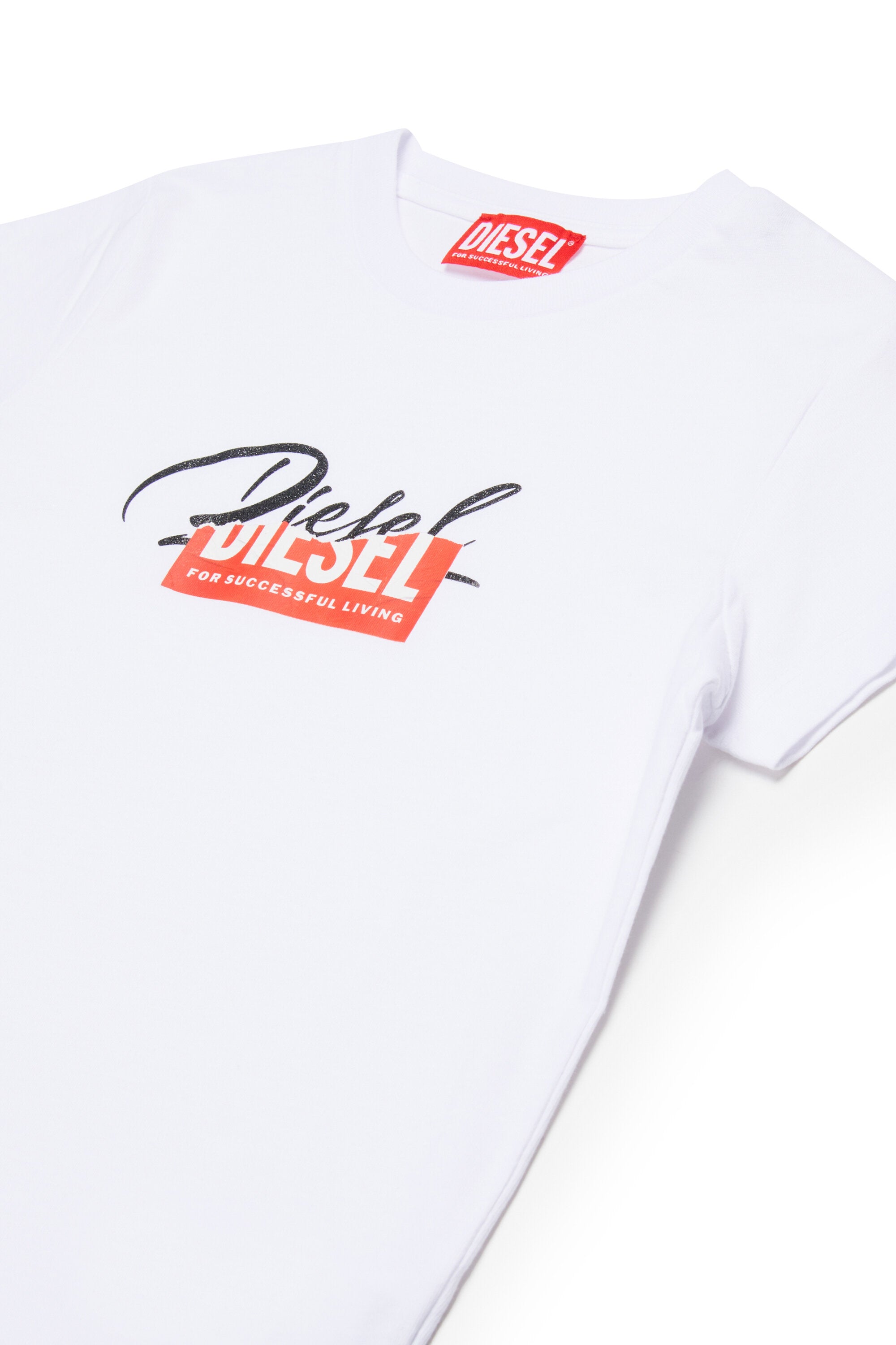 Jersey T-shirt with superimposed logo