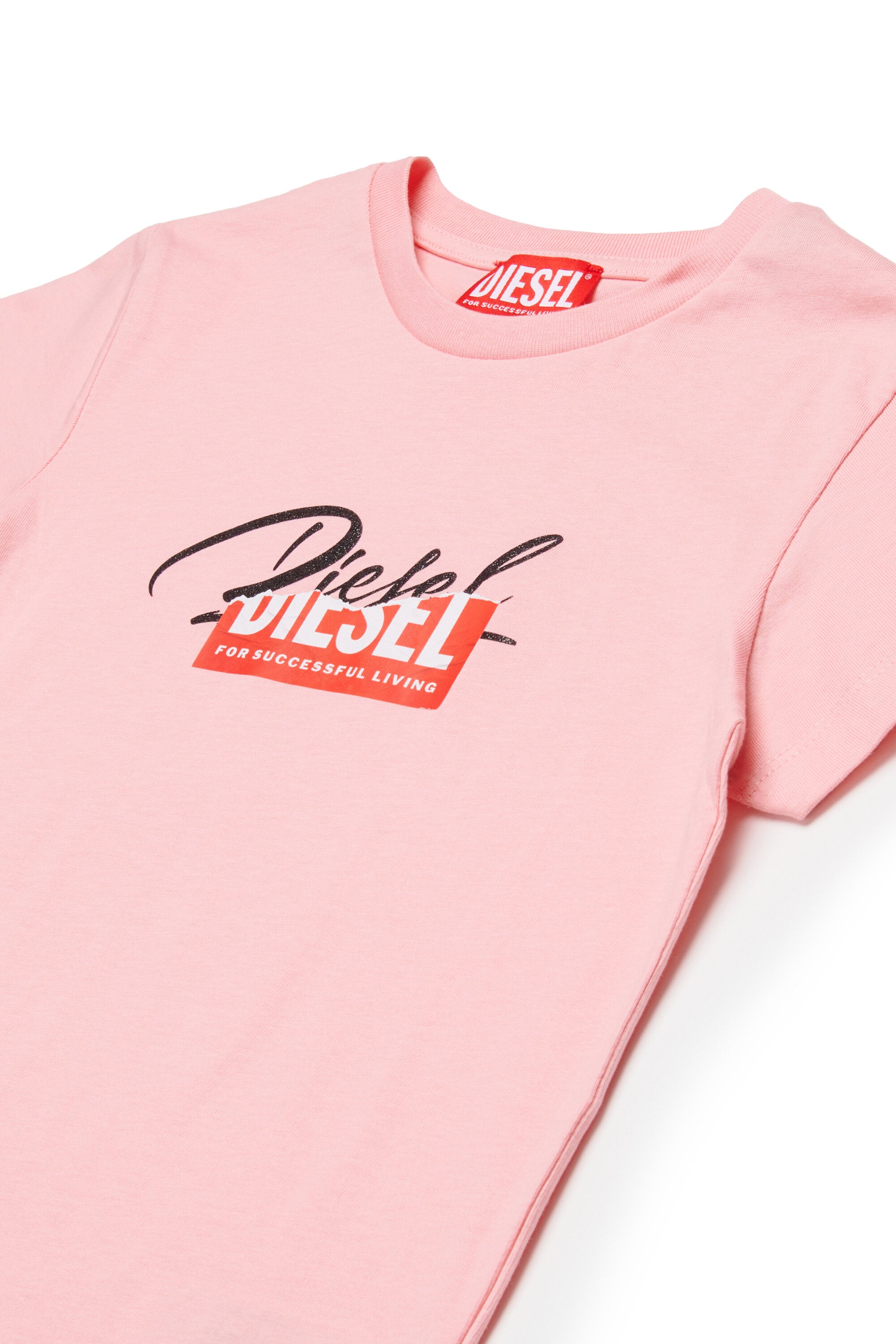 Jersey T-shirt with superimposed logo