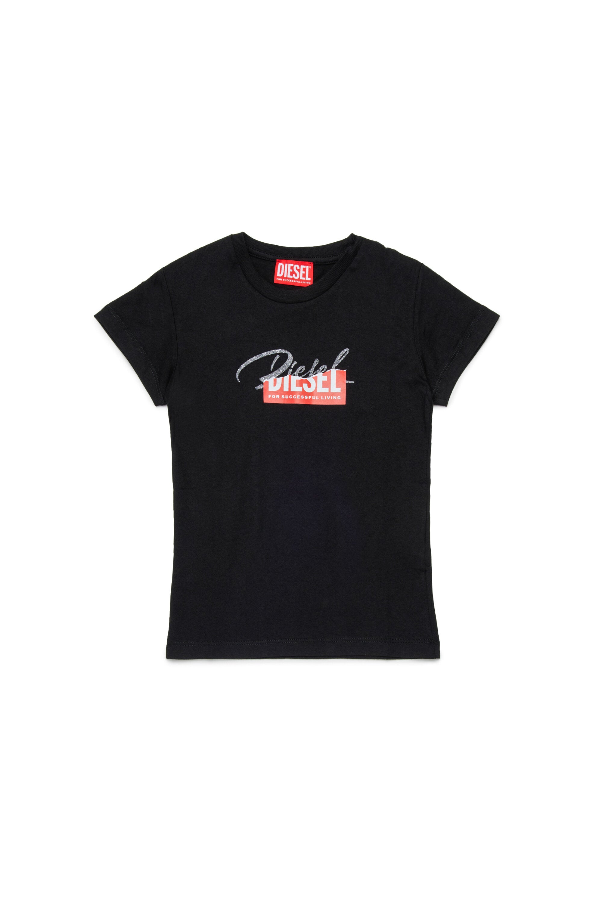 Jersey T-shirt with superimposed logo