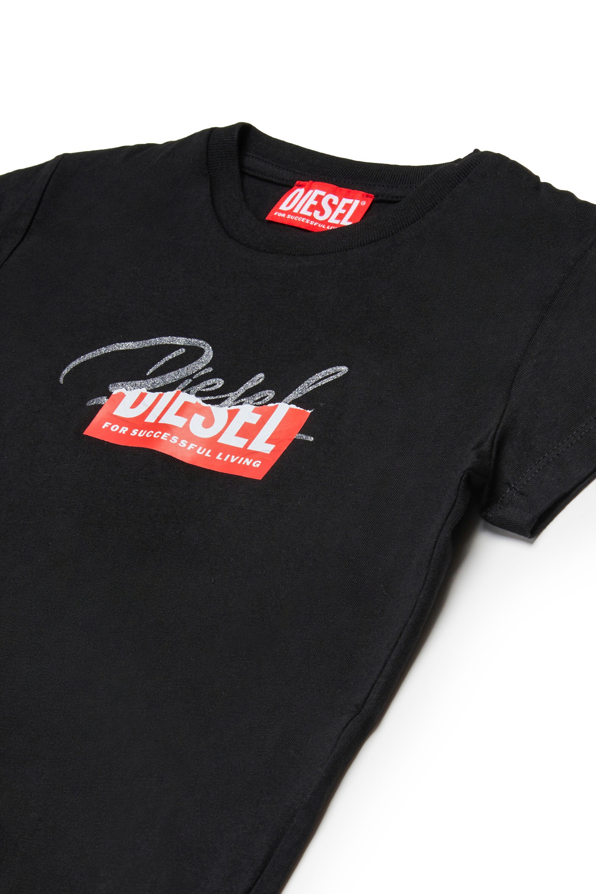 Jersey T-shirt with superimposed logo