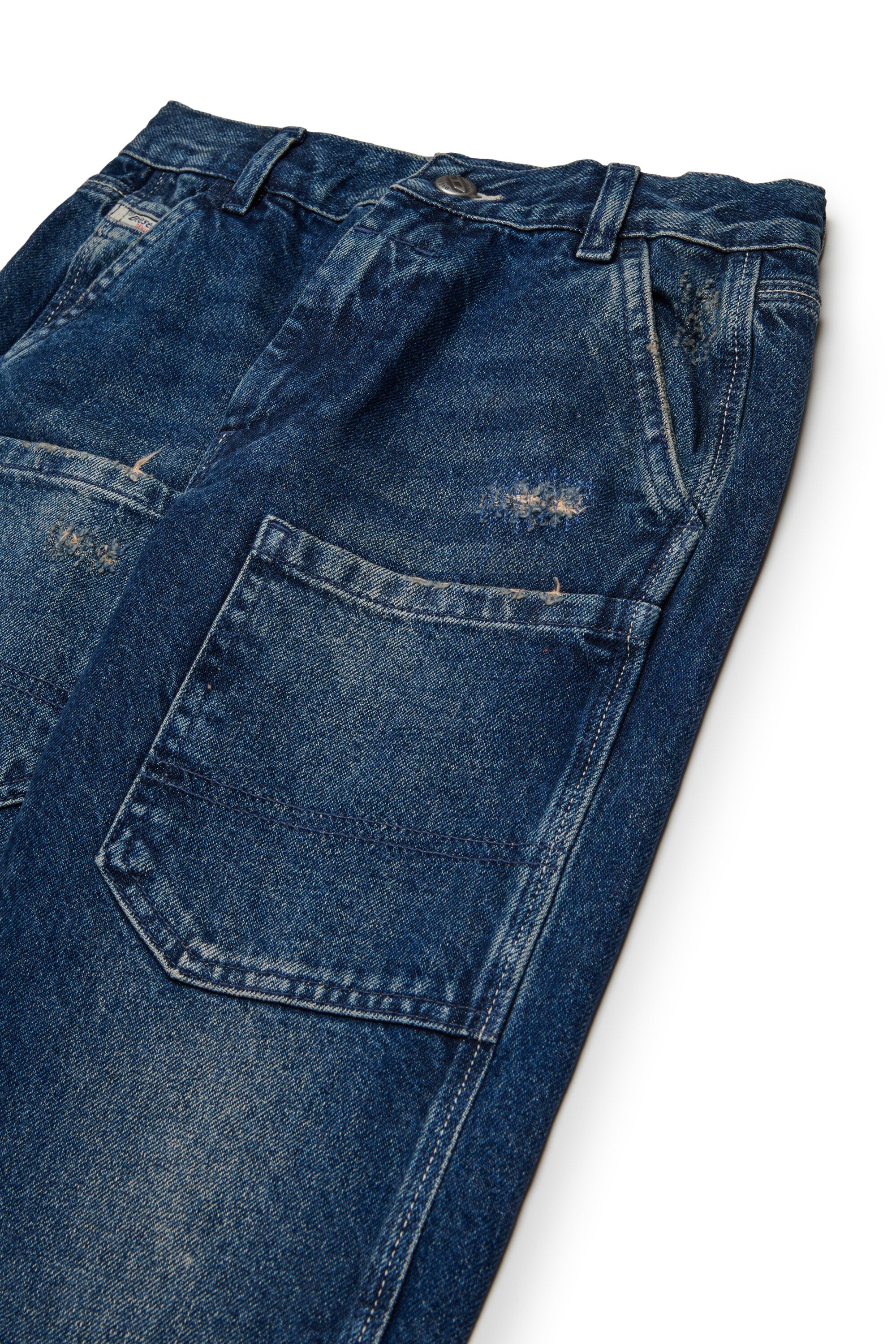 Regular dark blue jeans with dirty effect - D-Berr