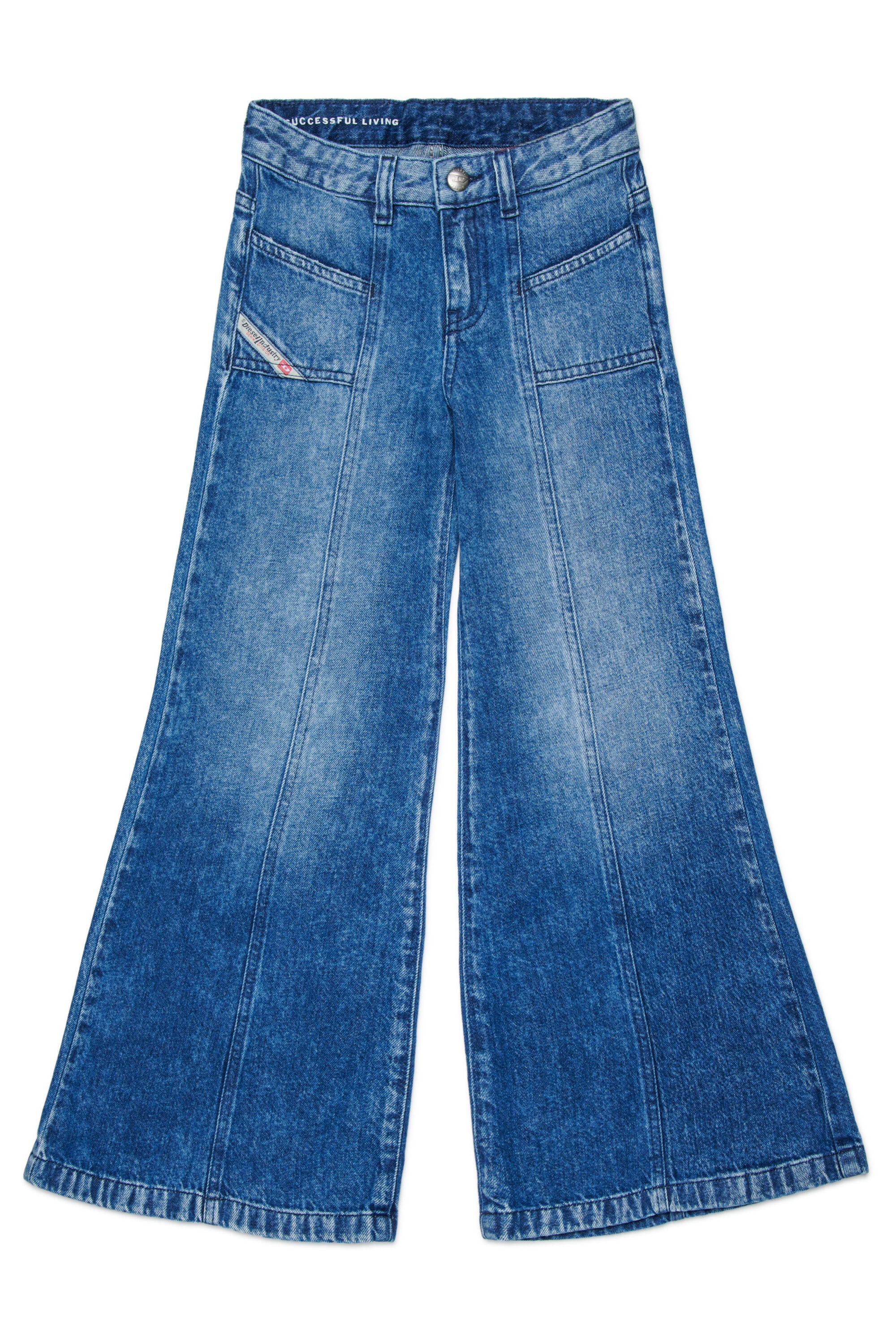 Flare fit jeans in medium blue wash - D-Pam