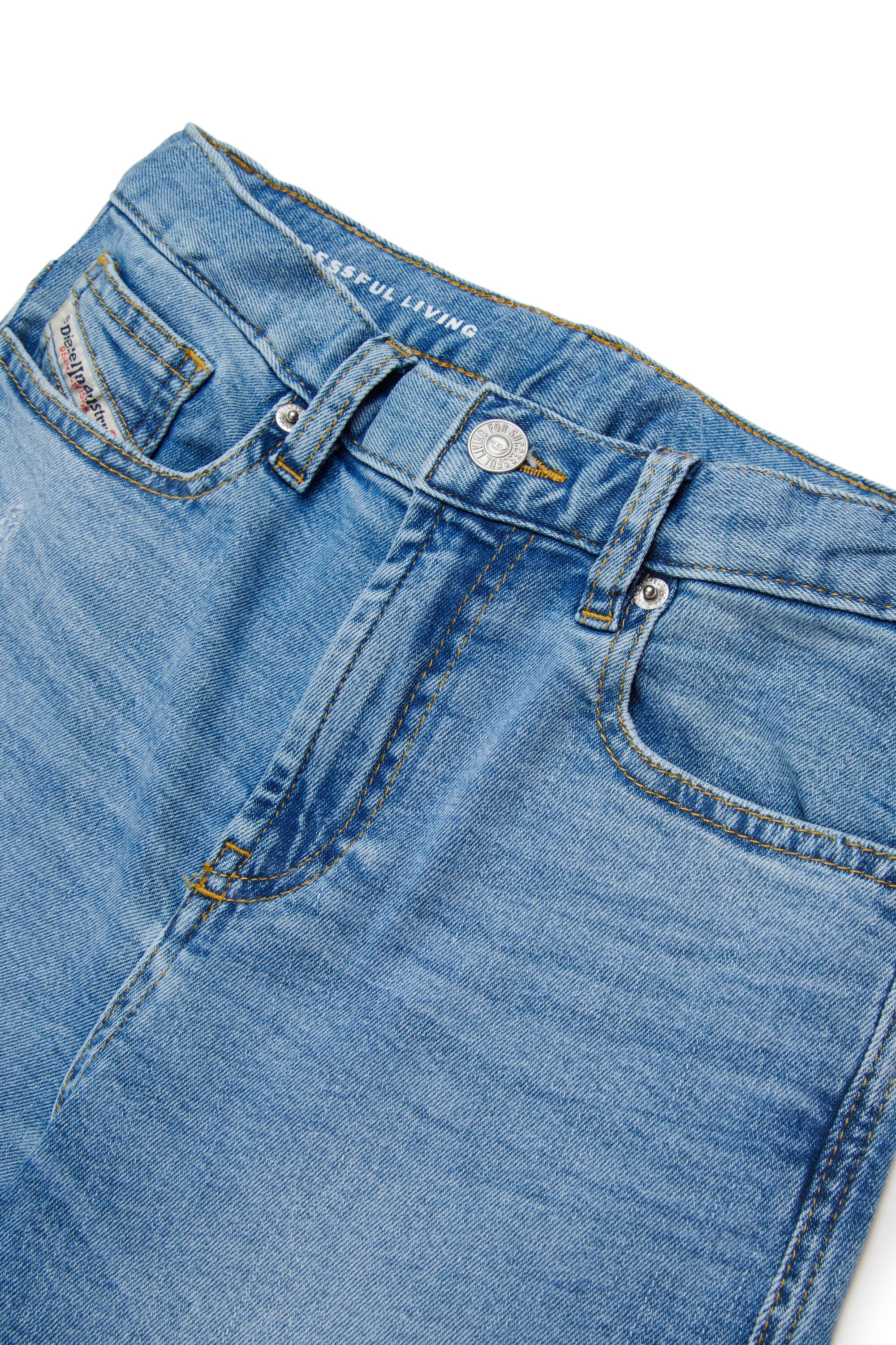 Light blue denim five-pocket shorts - D-Argjx