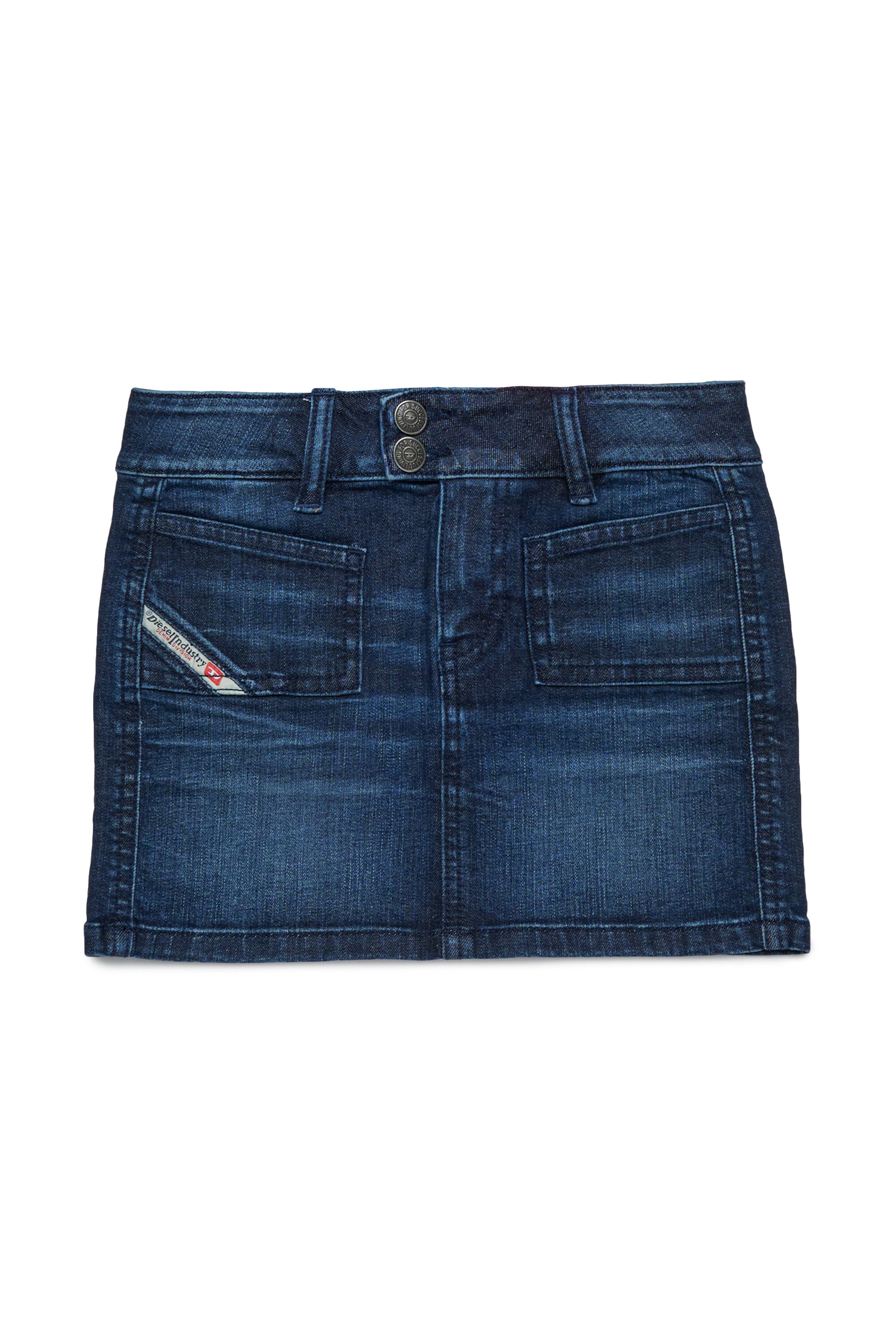 Dark blue denim mini skirt