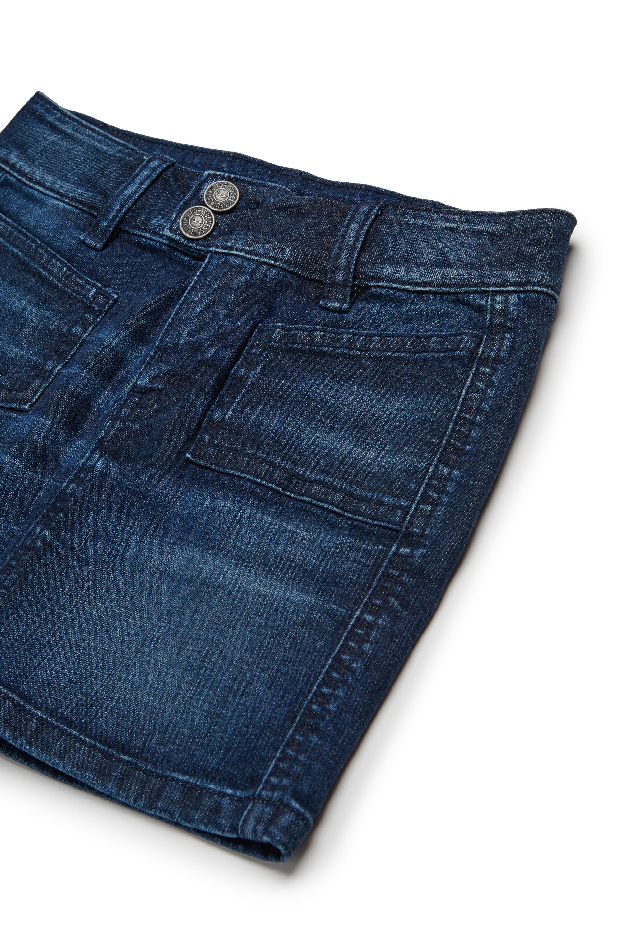 Dark blue denim mini skirt