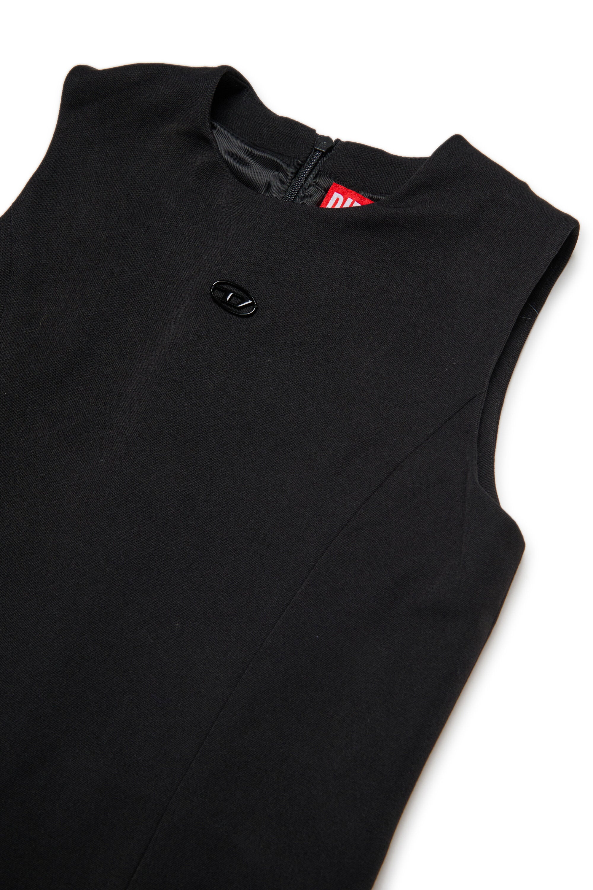 Sleeveless dress in cool wool