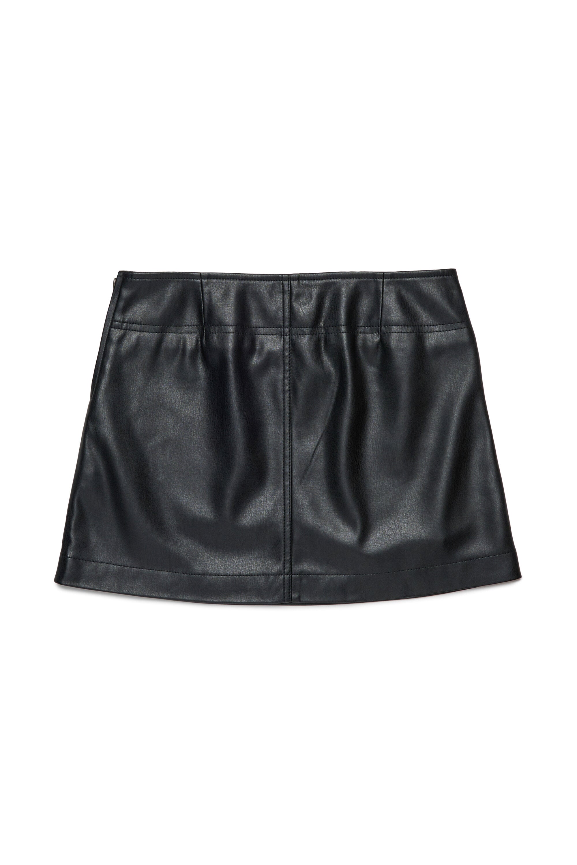 Coated fabric mini skirt