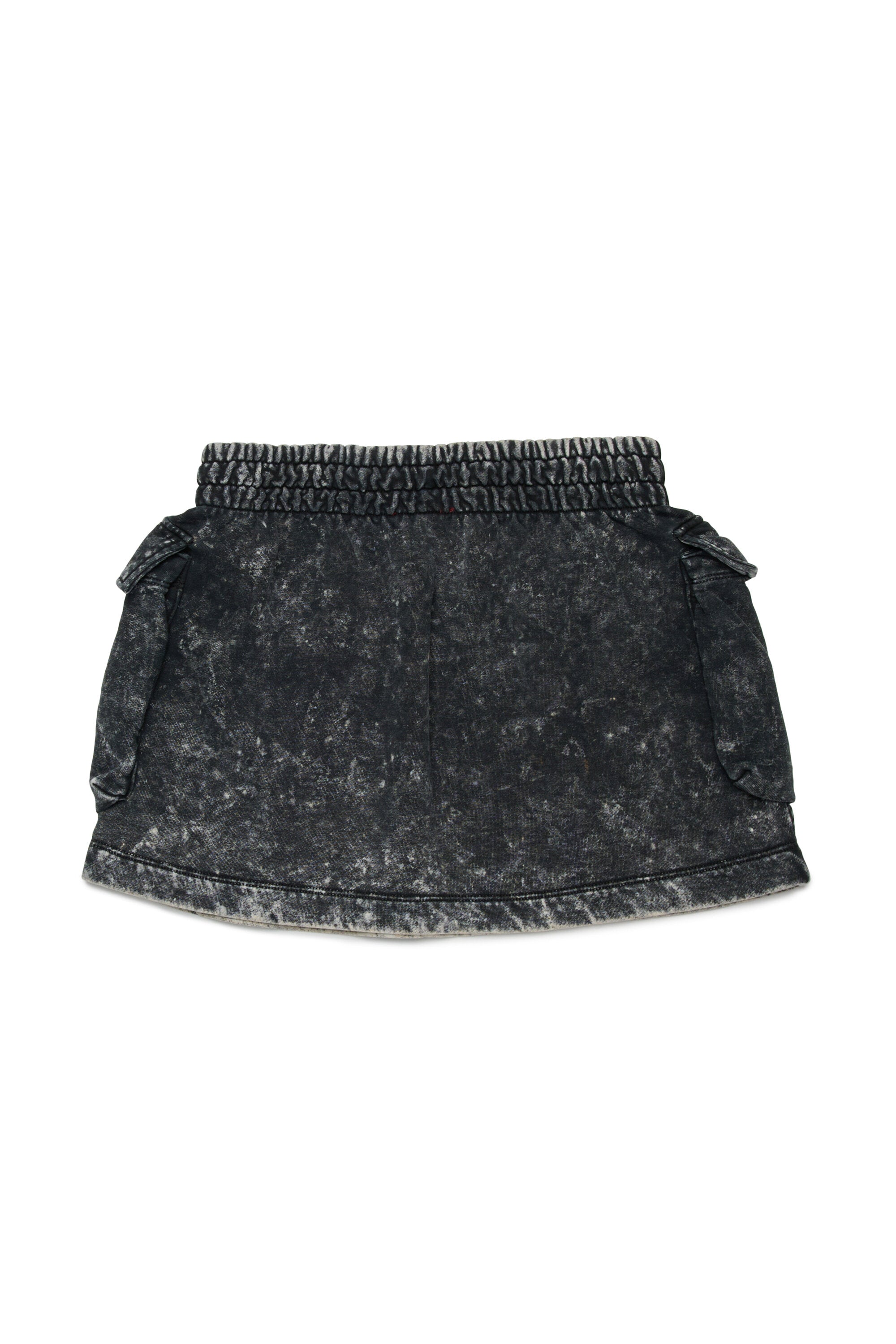 Marbled fleece cargo mini skirt