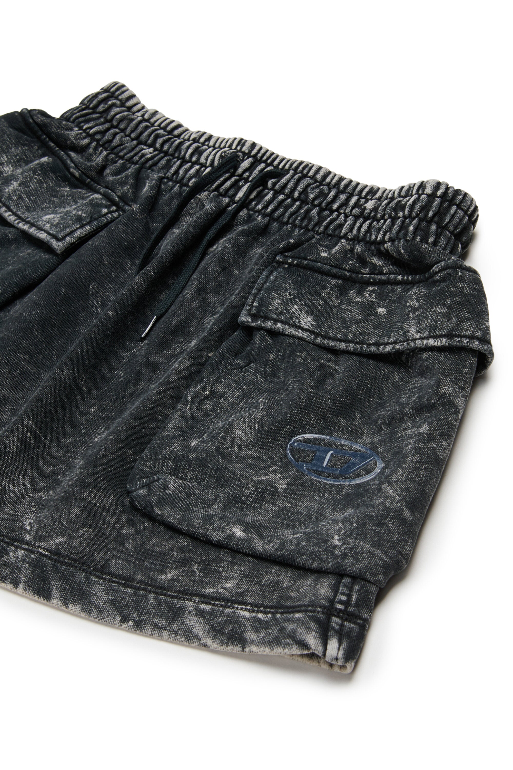 Marbled fleece cargo mini skirt