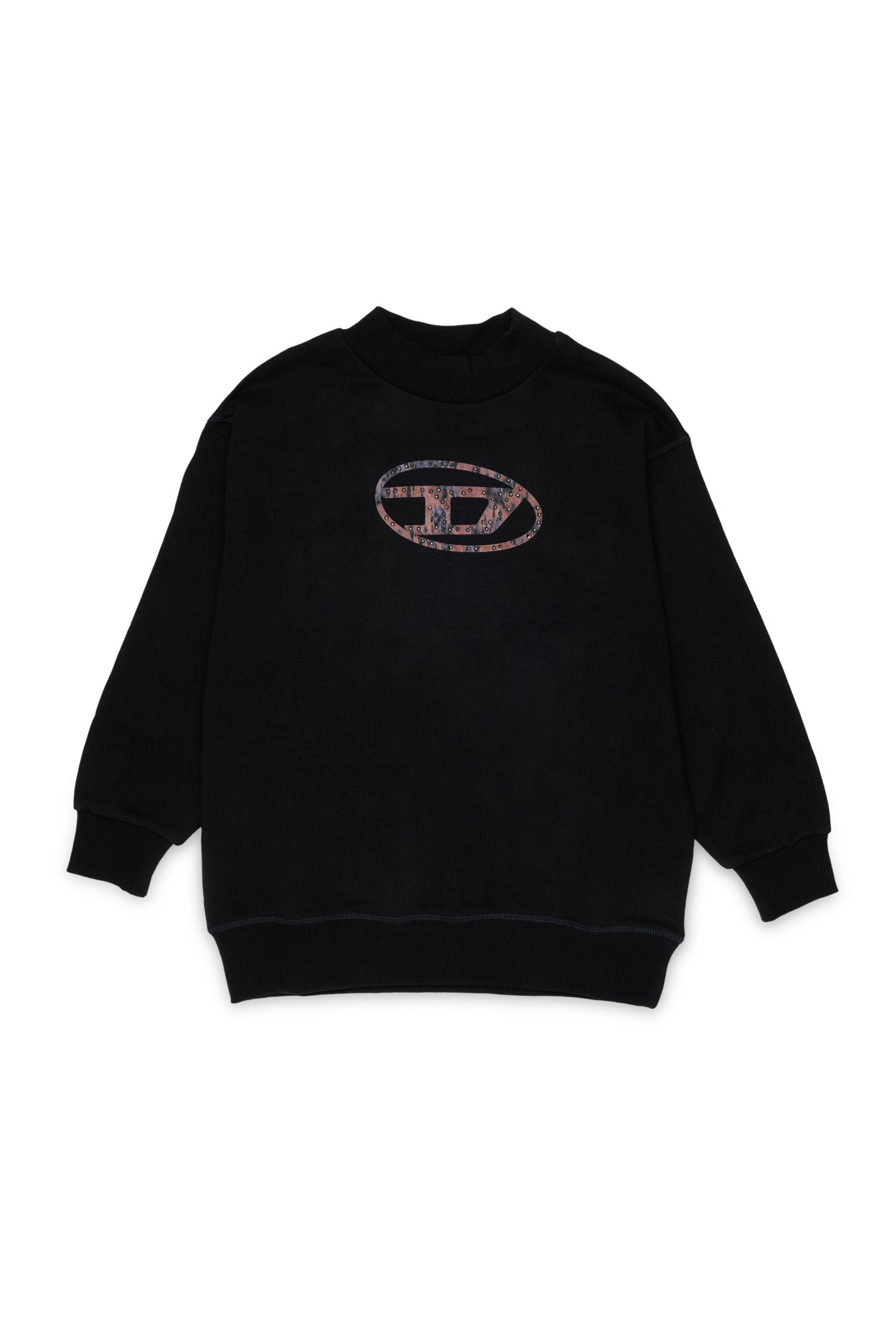 High neck sweatshirt with Acid Rain Oval D