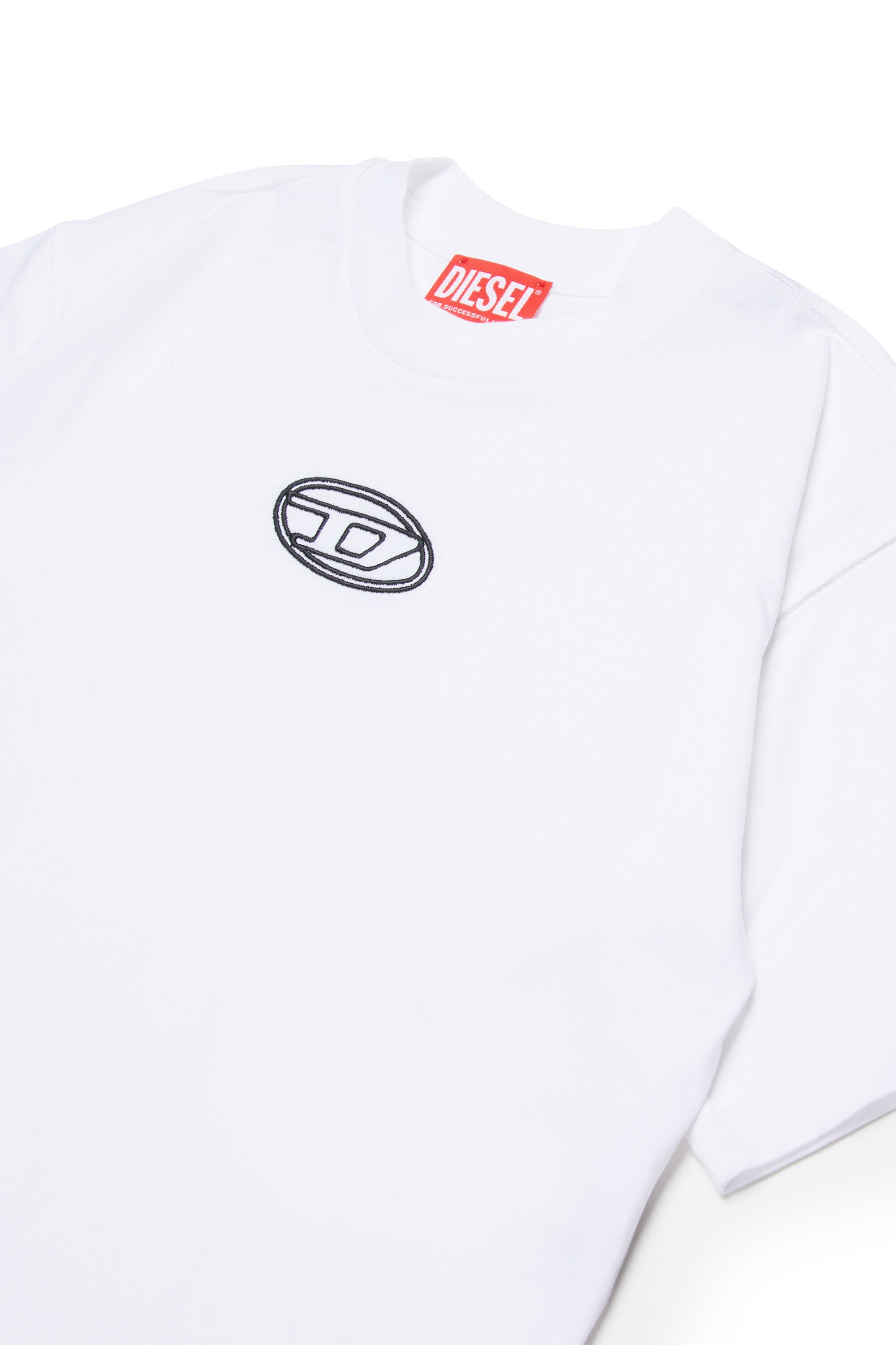 Boxy jersey T-shirt branded with Oval D logo