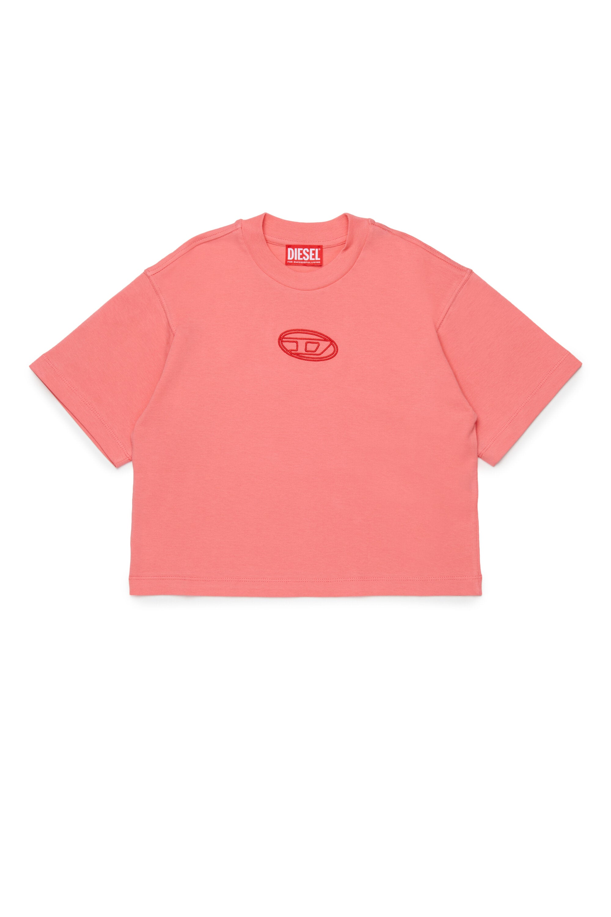 Boxy jersey T-shirt branded with Oval D logo